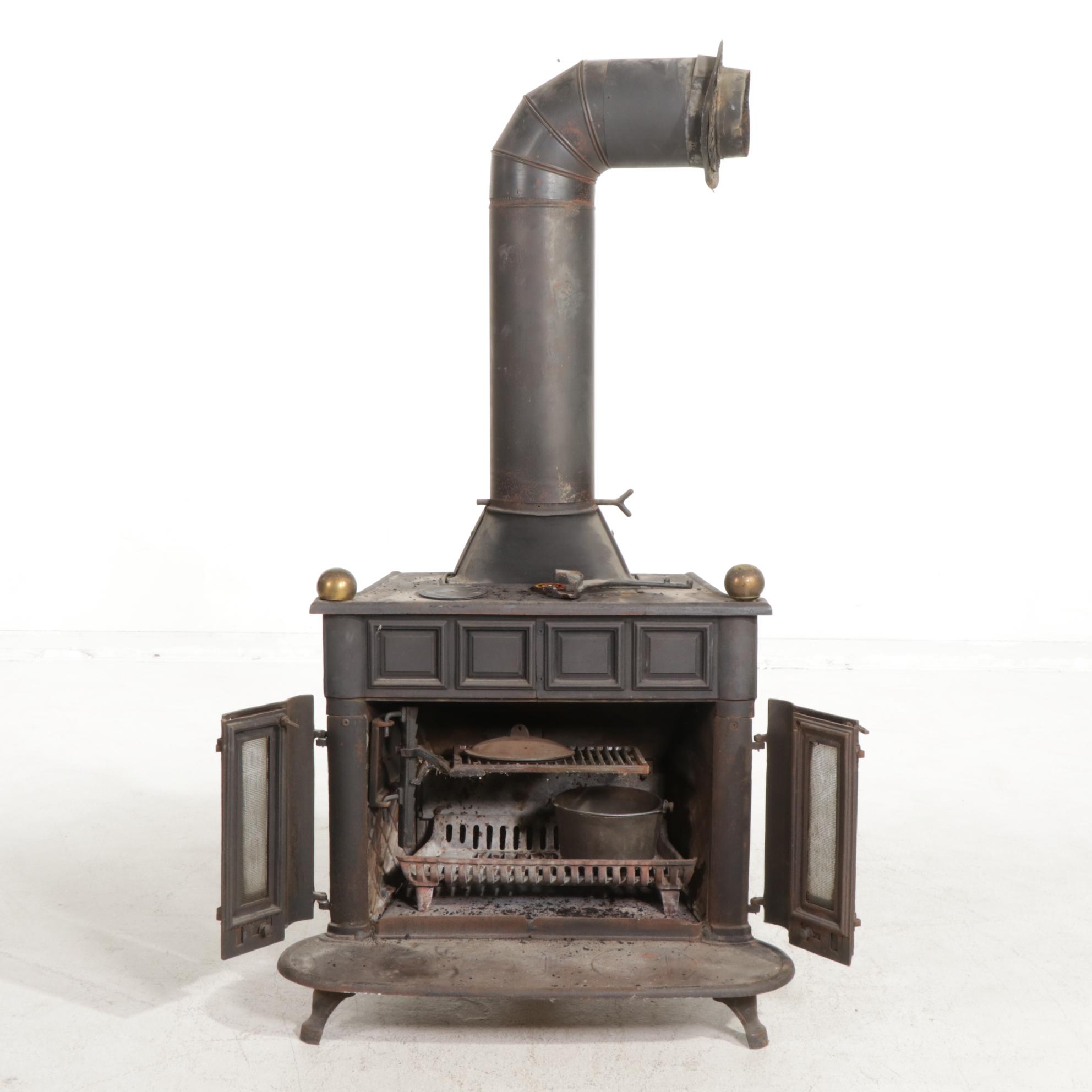Atlanta Stove Works Model 26 Cast Iron Wood Stove, Early to Mid 20th Century