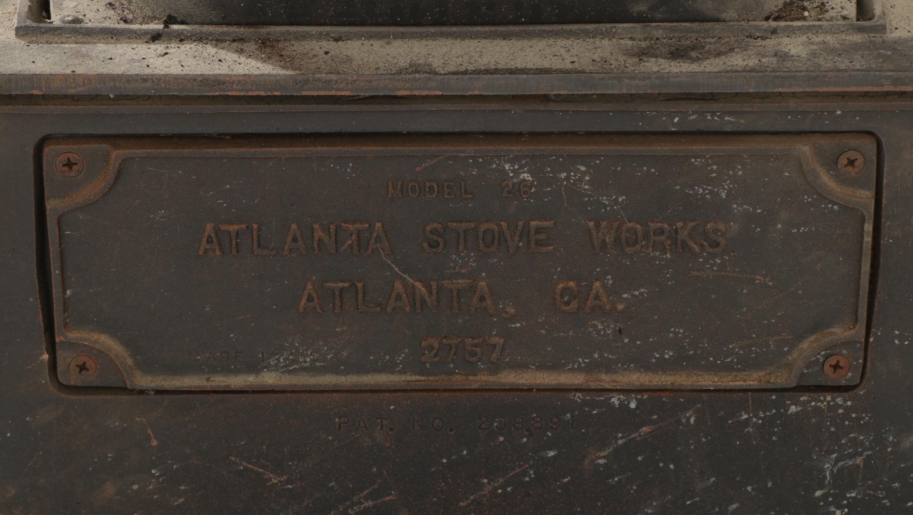 Atlanta Stove Works Model 26 Cast Iron Wood Stove, Early to Mid 20th Century