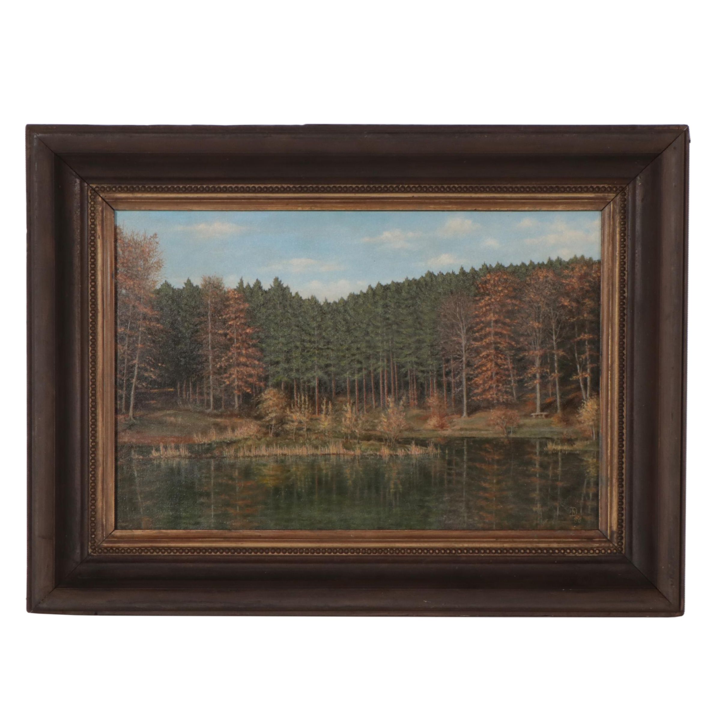 German Landscape Oil Painting "Am Hexenteich," 1986