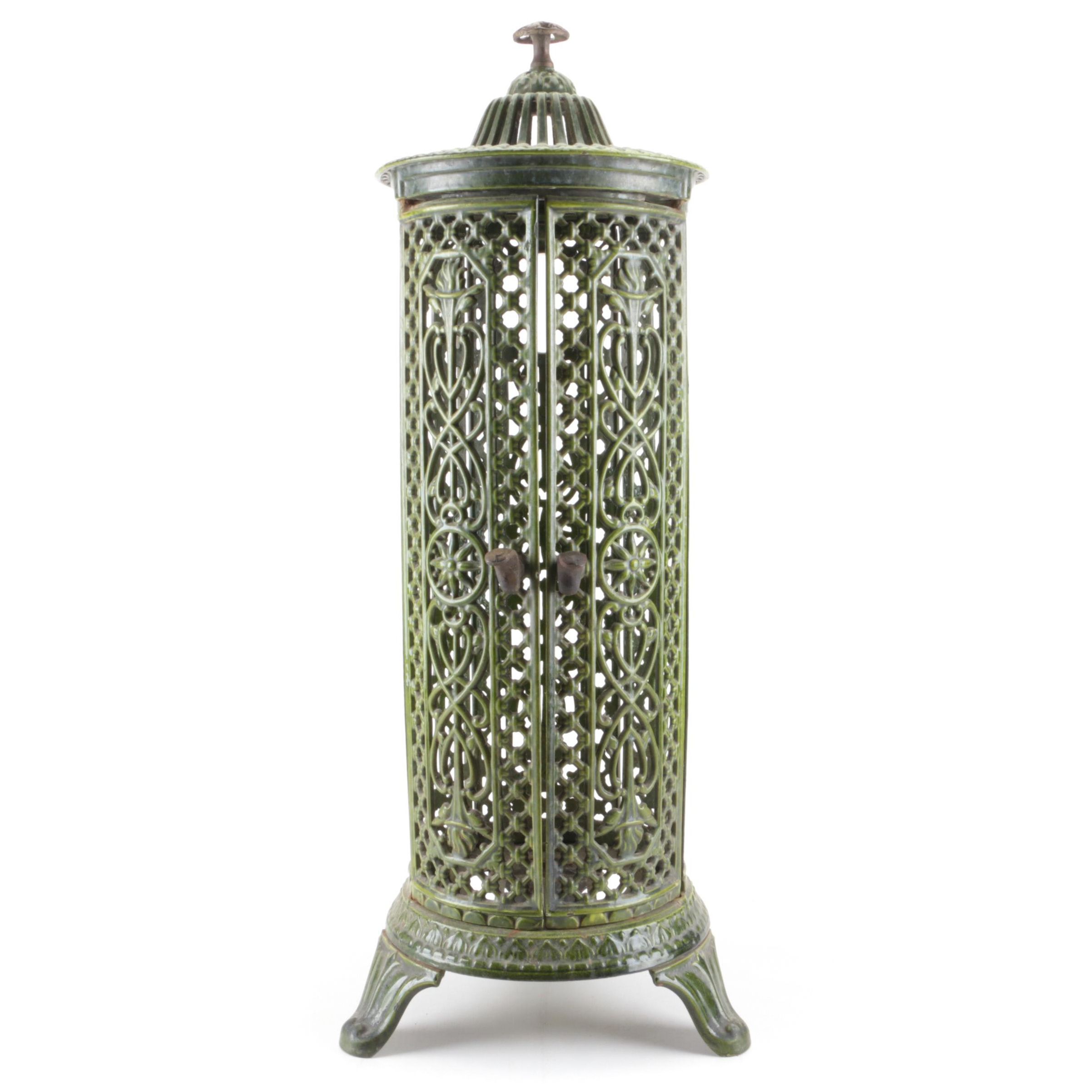 Nestor Martin Art Nouveau Style Enameled Parlor Stove Surround, Early 20th C.