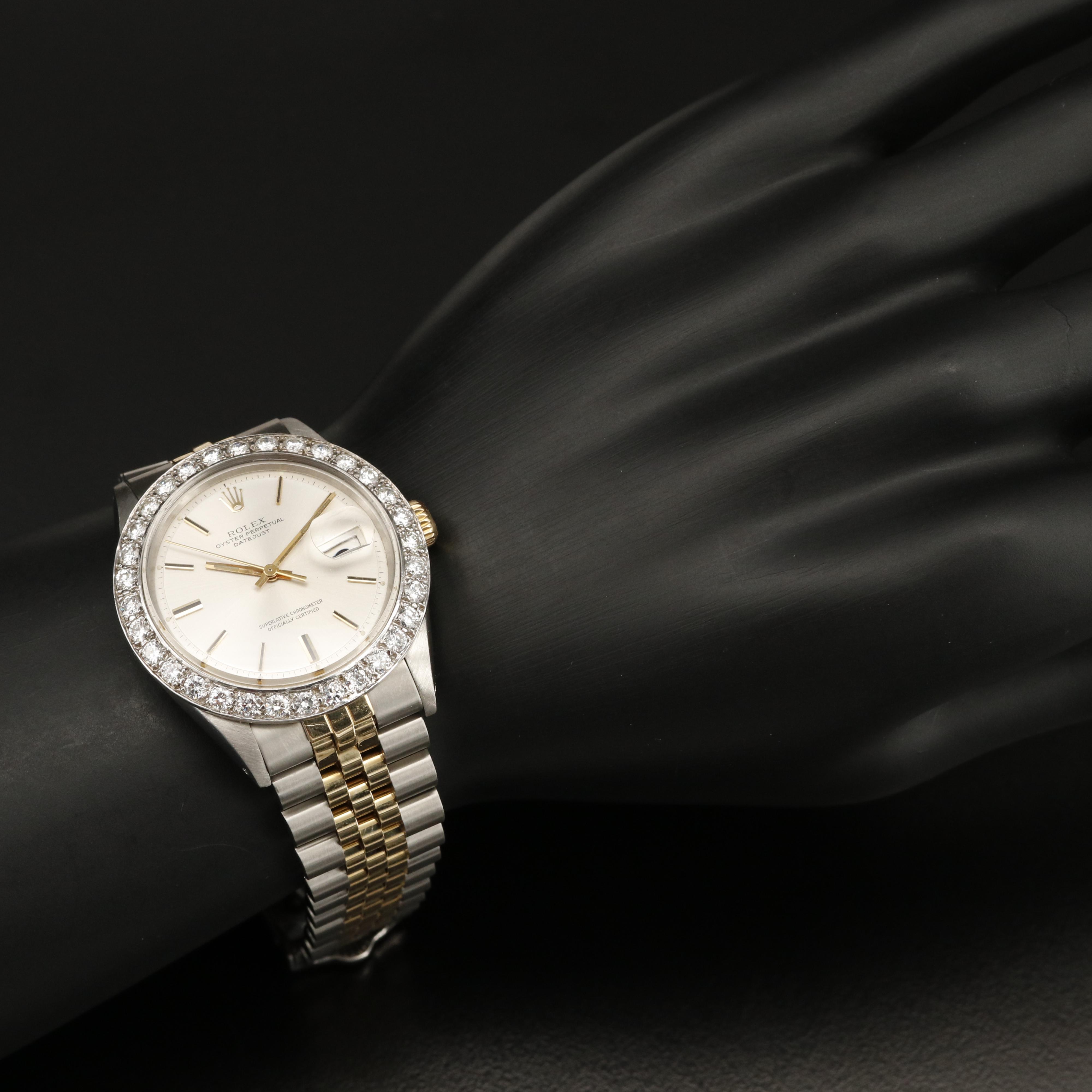 1972 Rolex Datejust Pie Pan Dial with 2.56 CTW Diamond Bezel Model 1601