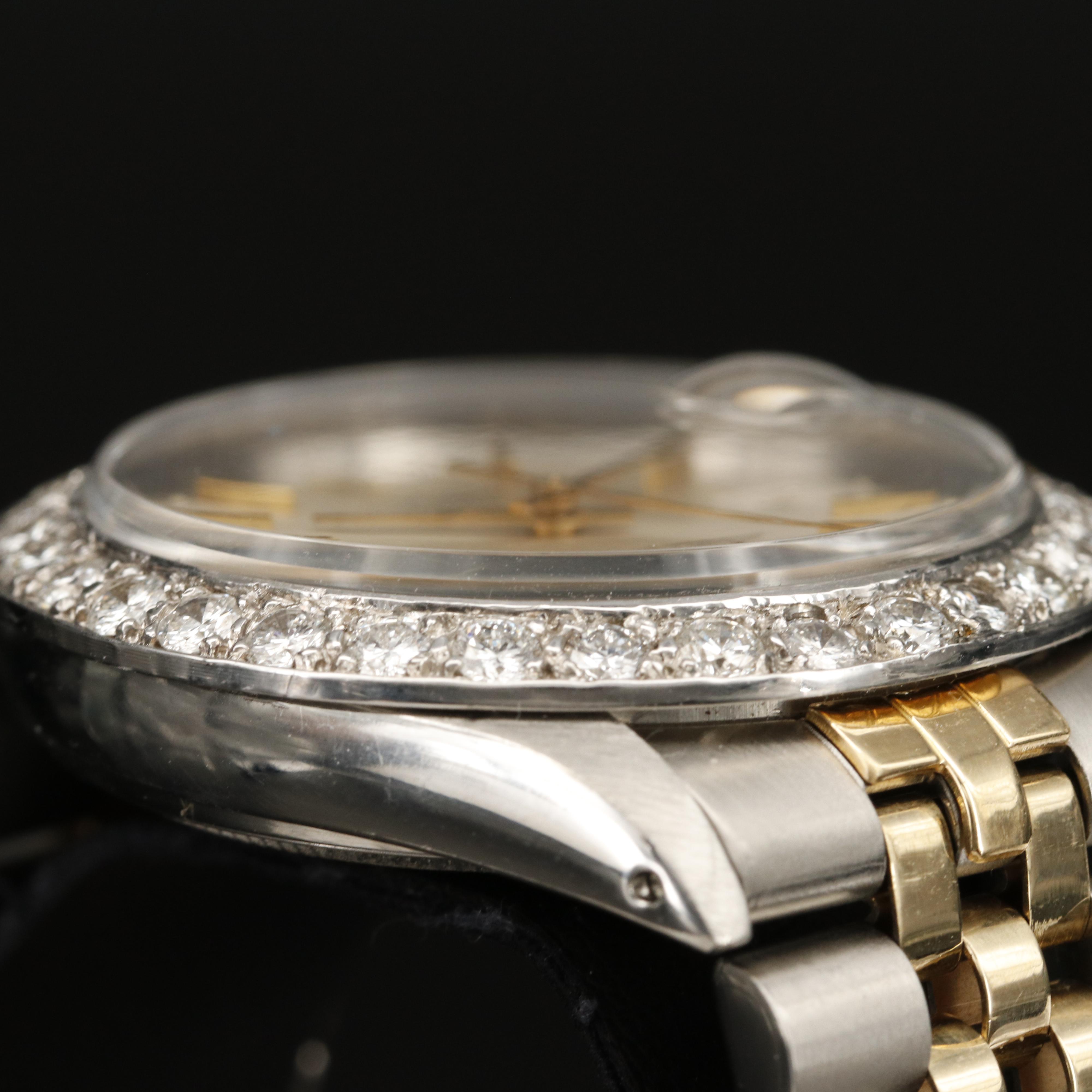 1972 Rolex Datejust Pie Pan Dial with 2.56 CTW Diamond Bezel Model 1601