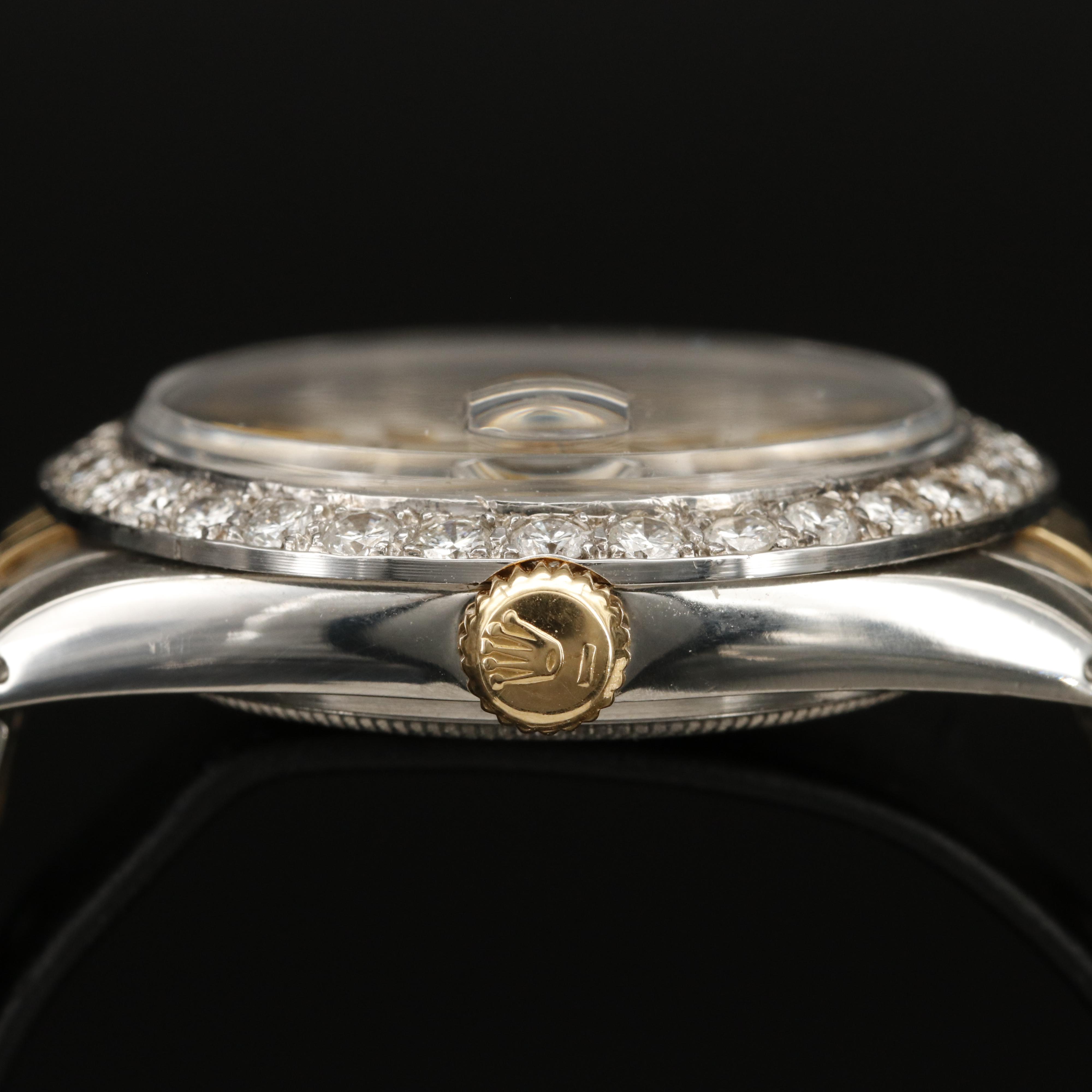 1972 Rolex Datejust Pie Pan Dial with 2.56 CTW Diamond Bezel Model 1601