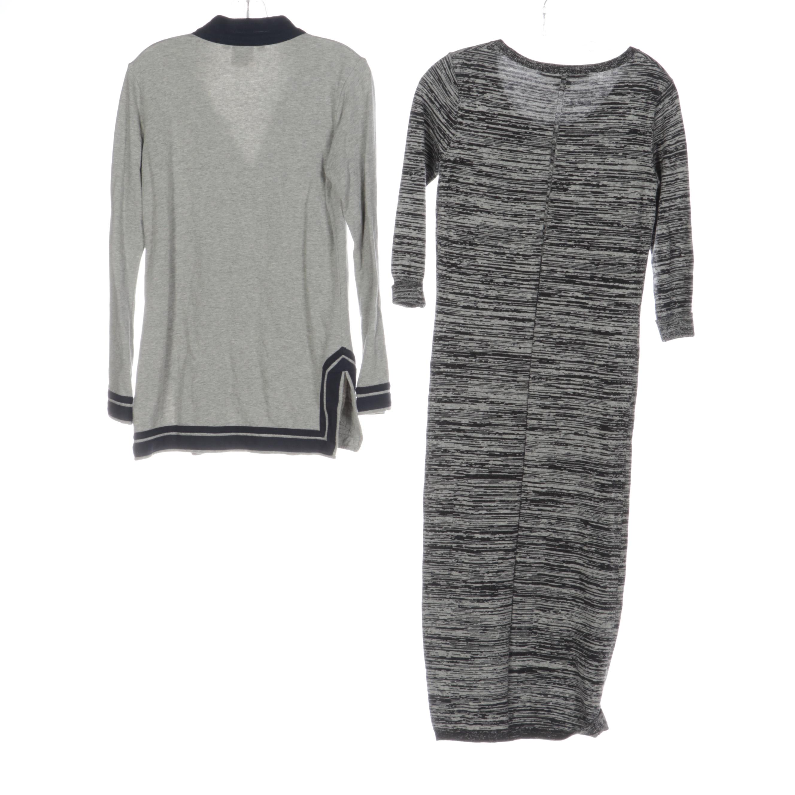 Tory Burch Heather Tunic, French Connection Dress, Chaser Dress, and Try B Pants