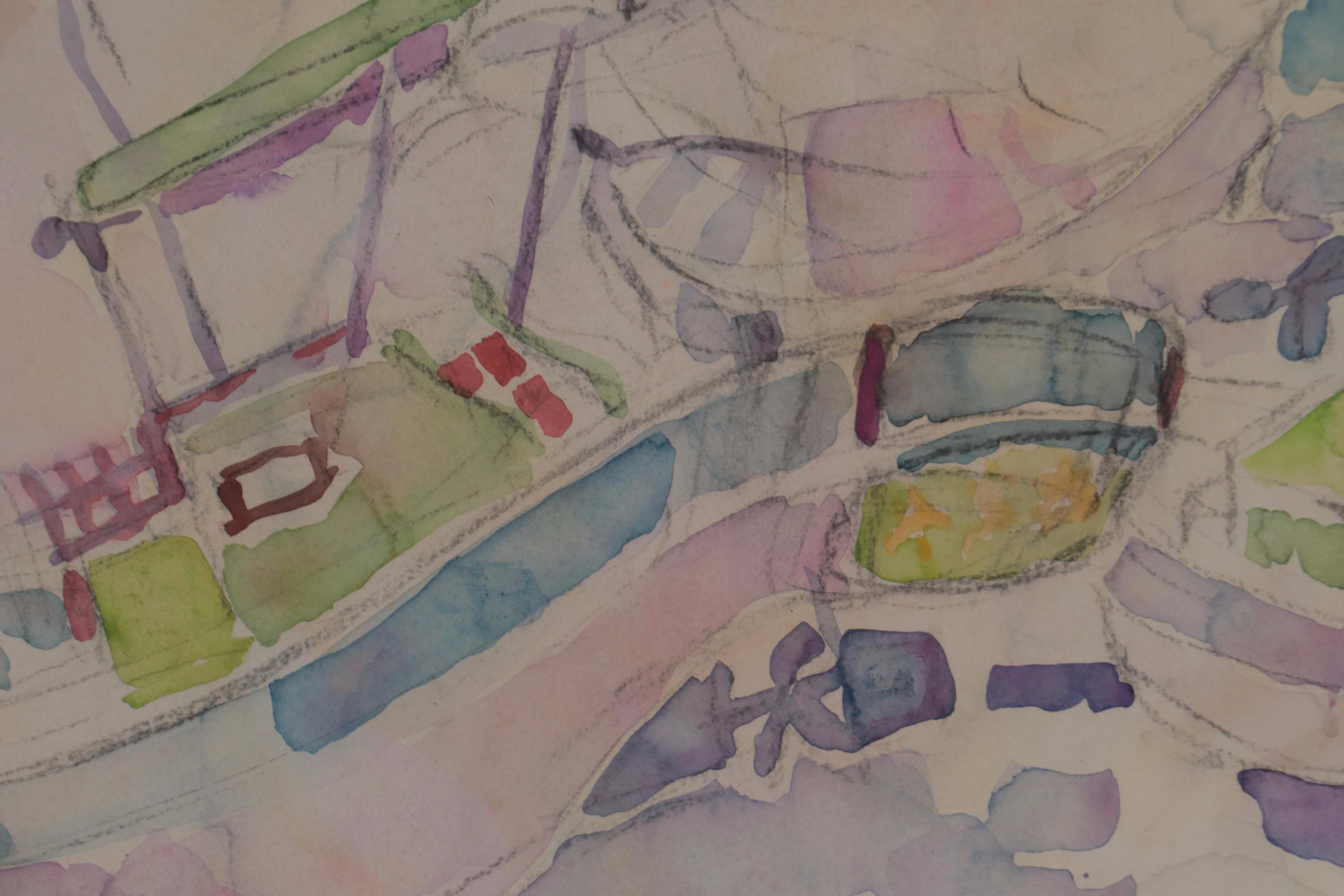 Walter Sorge Watercolor Painting "Tonlian," Circa 1985-1986