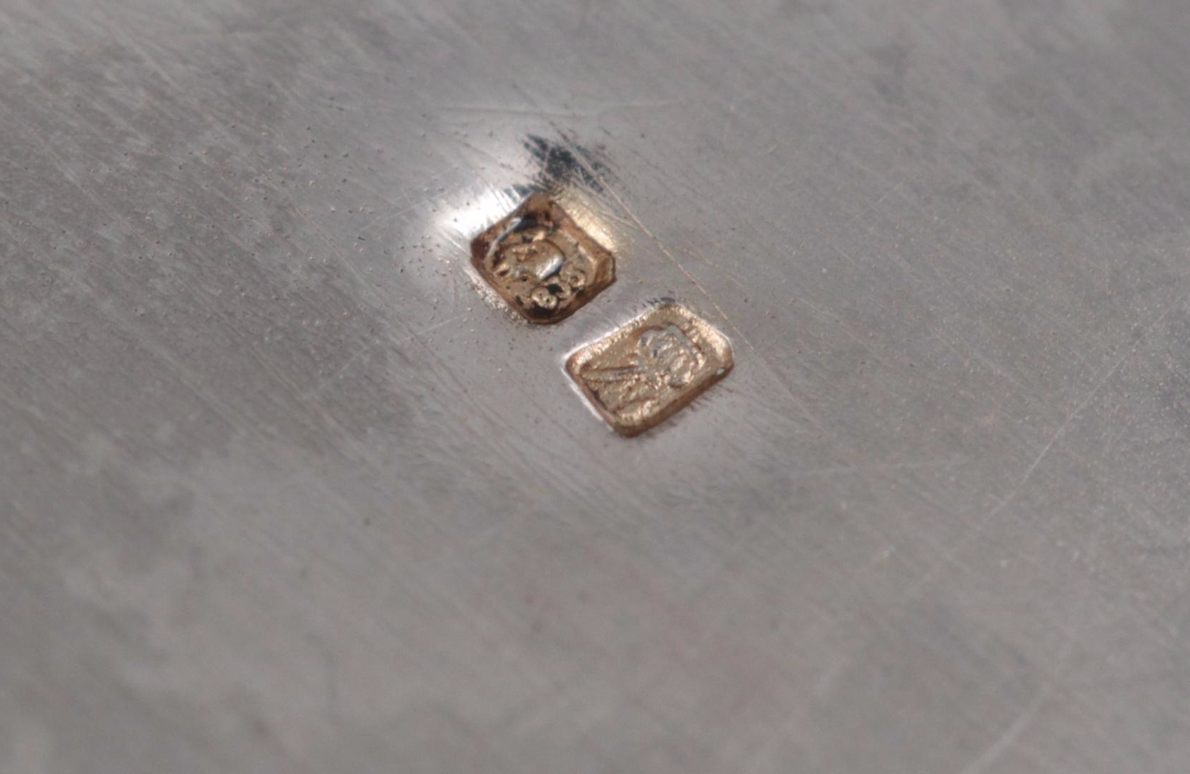 Portuguese 835 Silver and Glass Inlay Footed Small Box