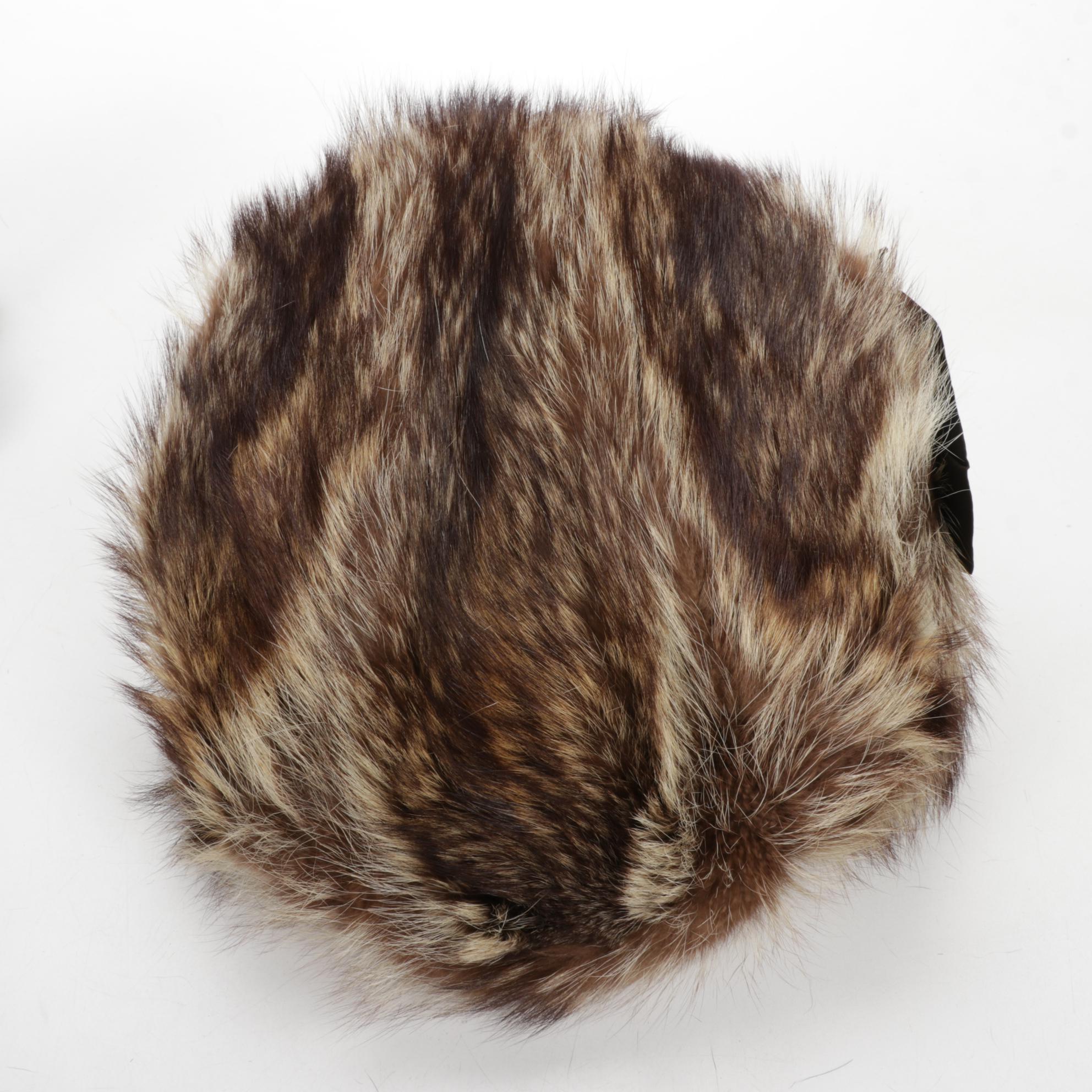 Edwardian Leather Shoes, Raccoon Fur Muff and Asian Vanity Items, Early 20th C.