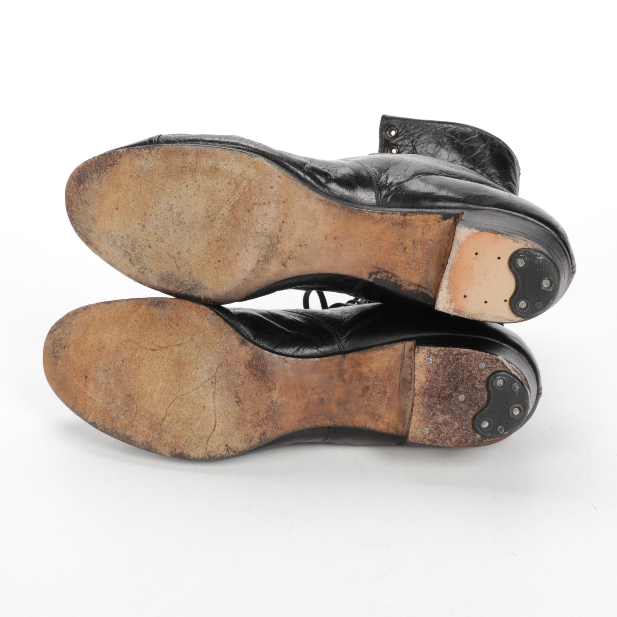 Edwardian Leather Shoes, Raccoon Fur Muff and Asian Vanity Items, Early 20th C.