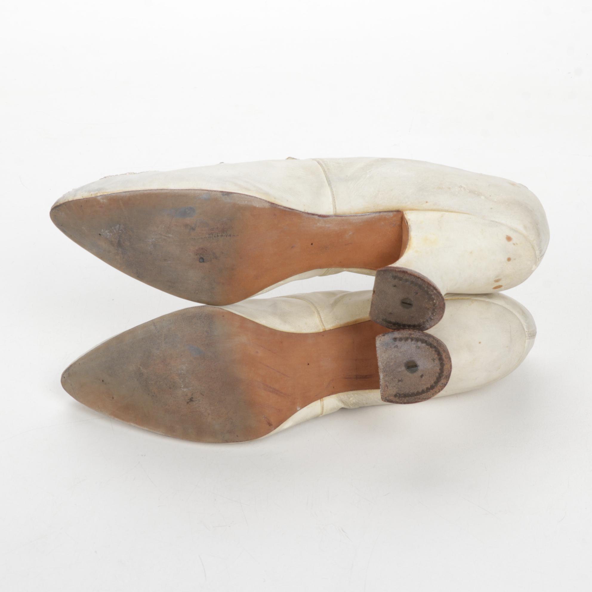 Edwardian Leather Shoes, Raccoon Fur Muff and Asian Vanity Items, Early 20th C.