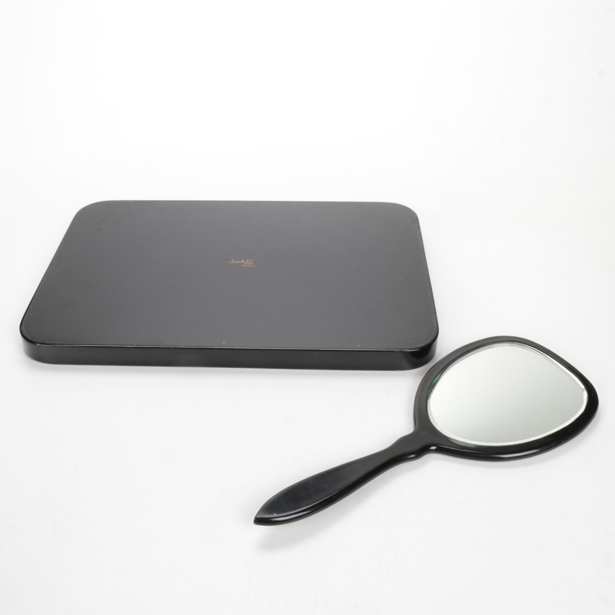 Edwardian Leather Shoes, Raccoon Fur Muff and Asian Vanity Items, Early 20th C.