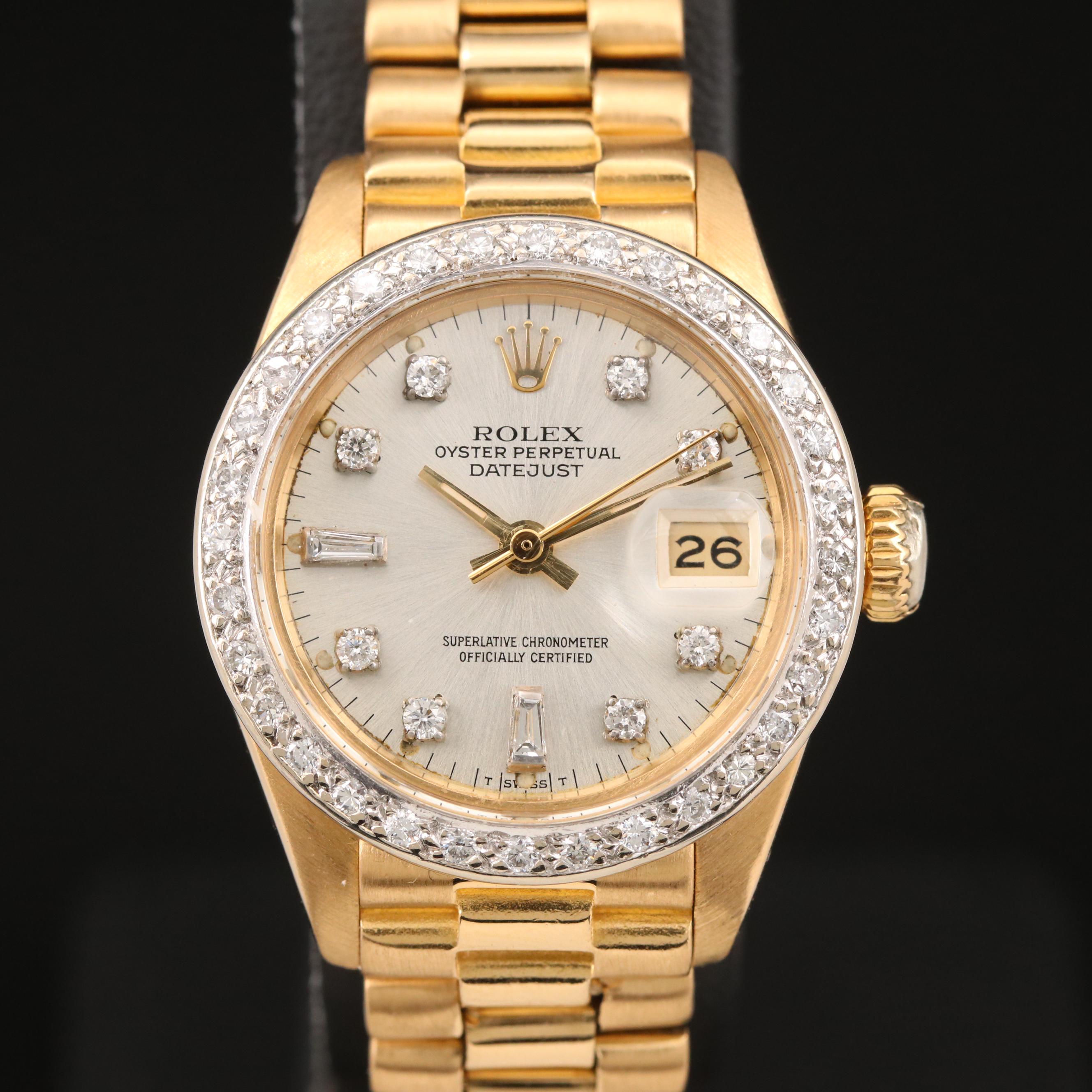 1981 Rolex Datejust 18K Diamond Dial and Bezel Watch
