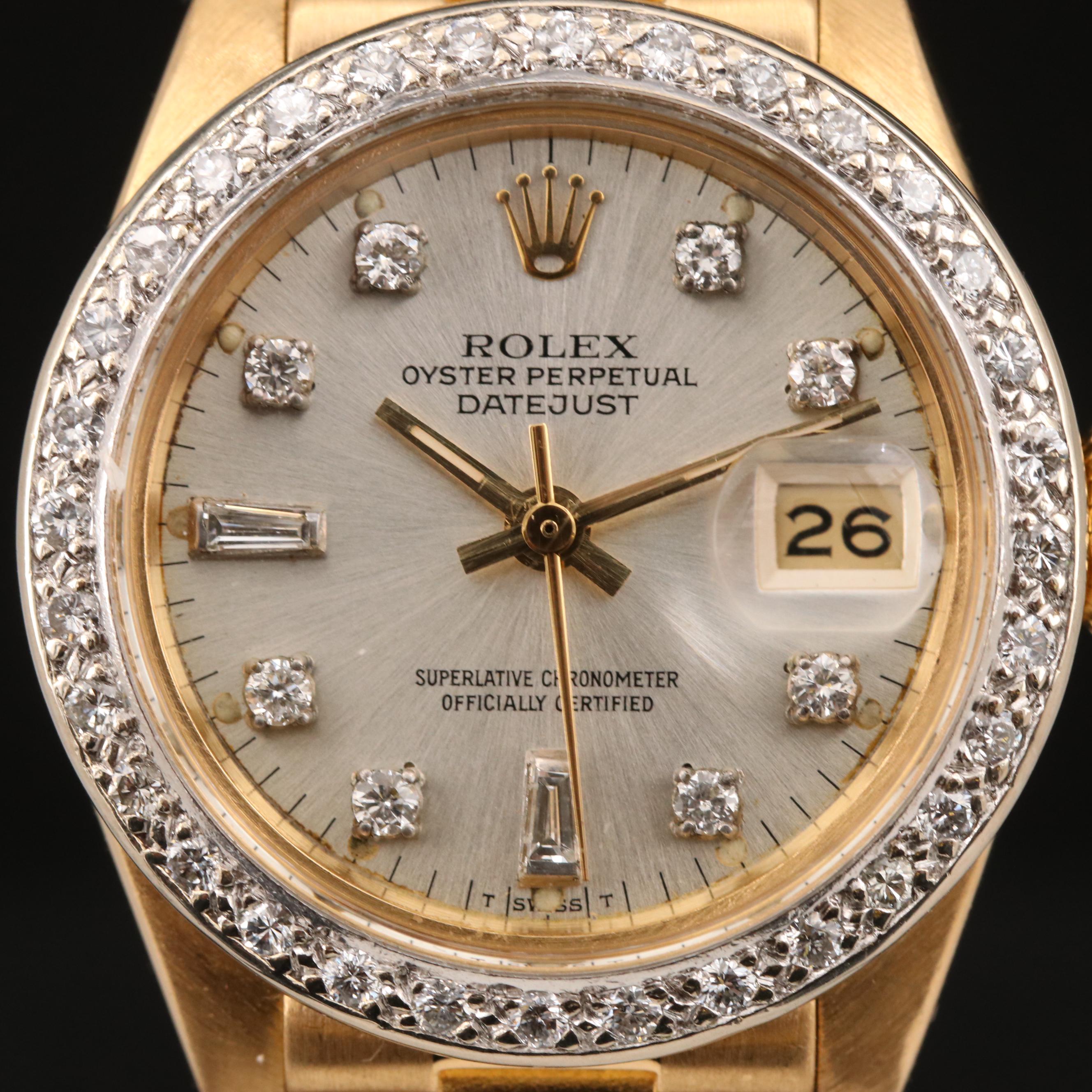 1981 Rolex Datejust 18K Diamond Dial and Bezel Watch
