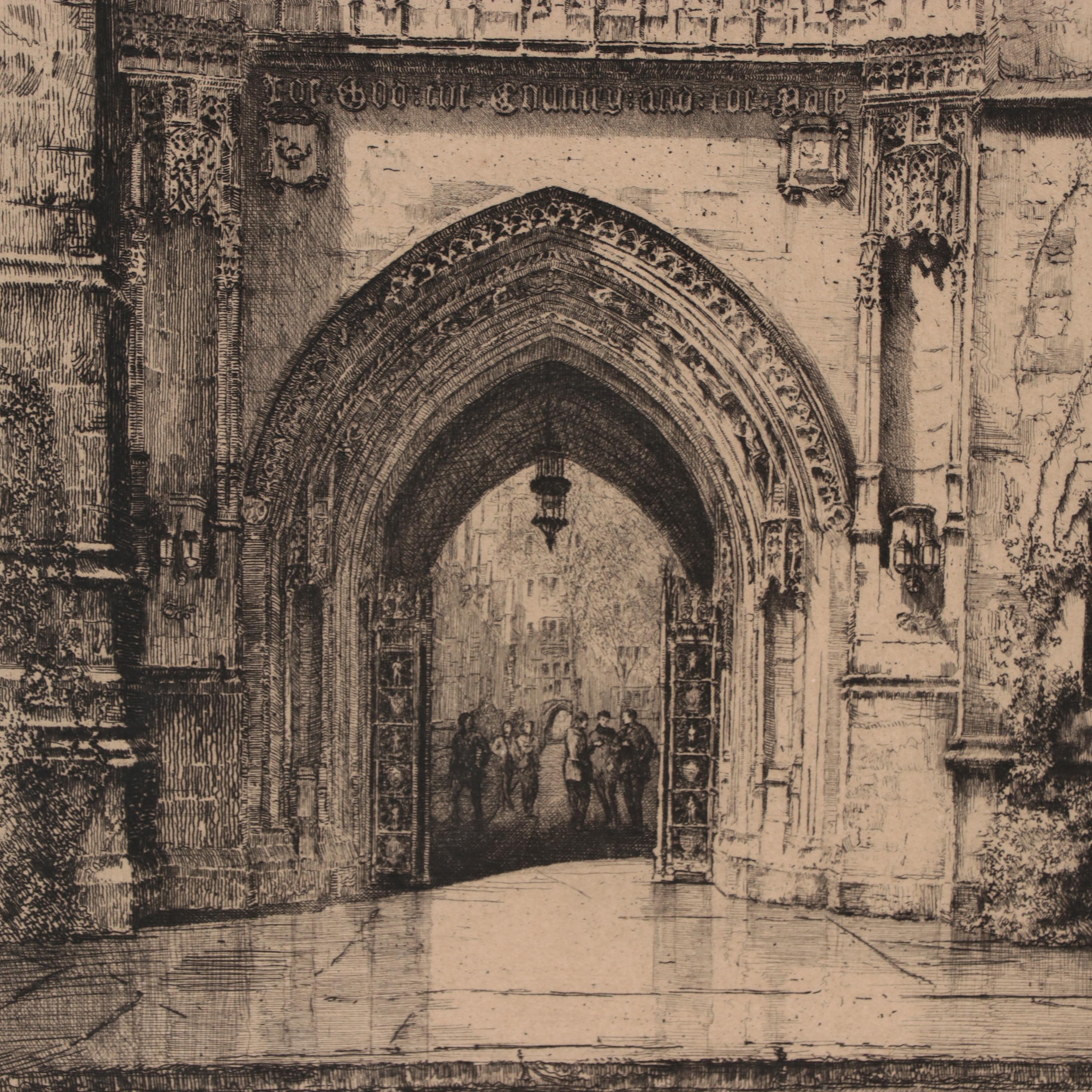 Louis Orr Etching of Yale University