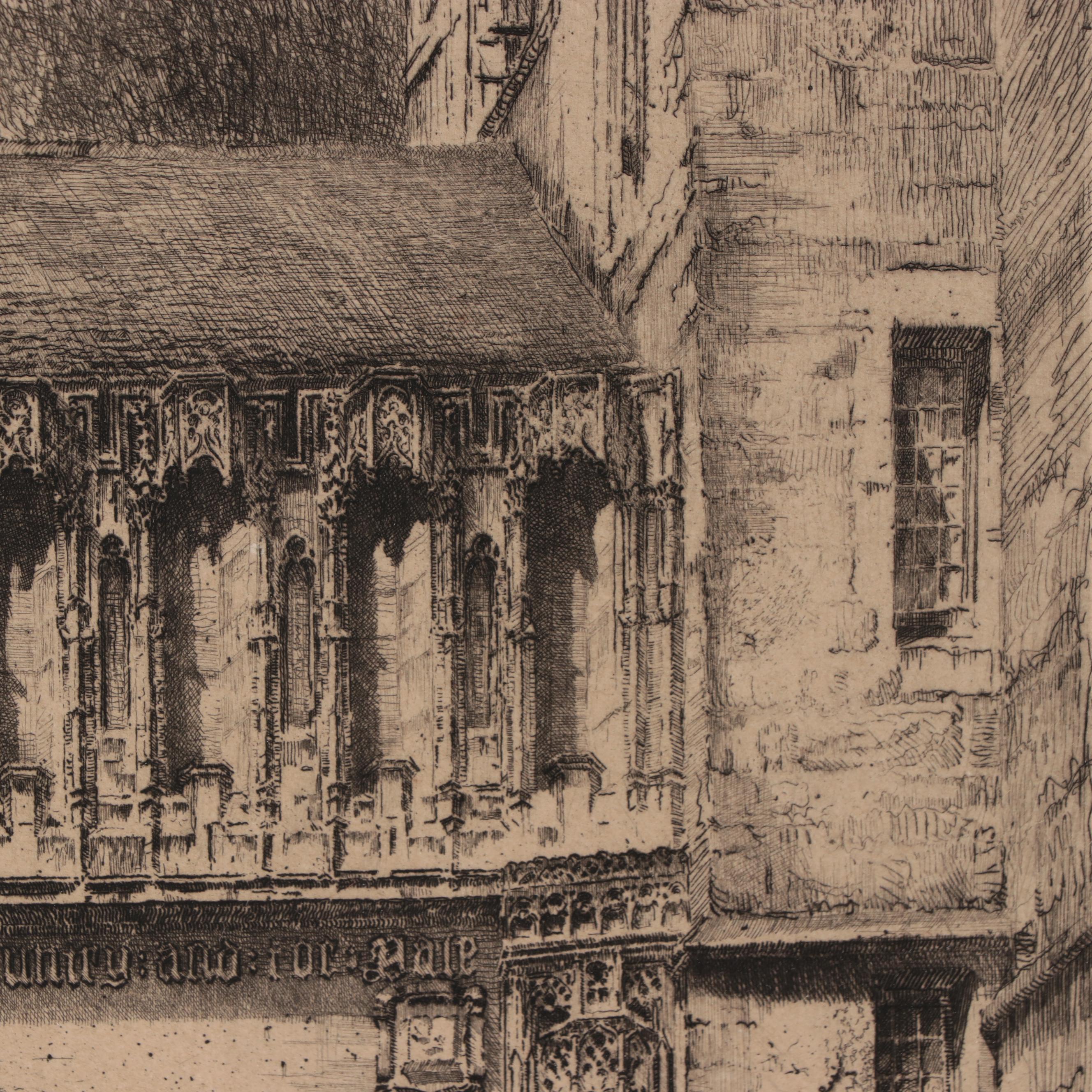 Louis Orr Etching of Yale University