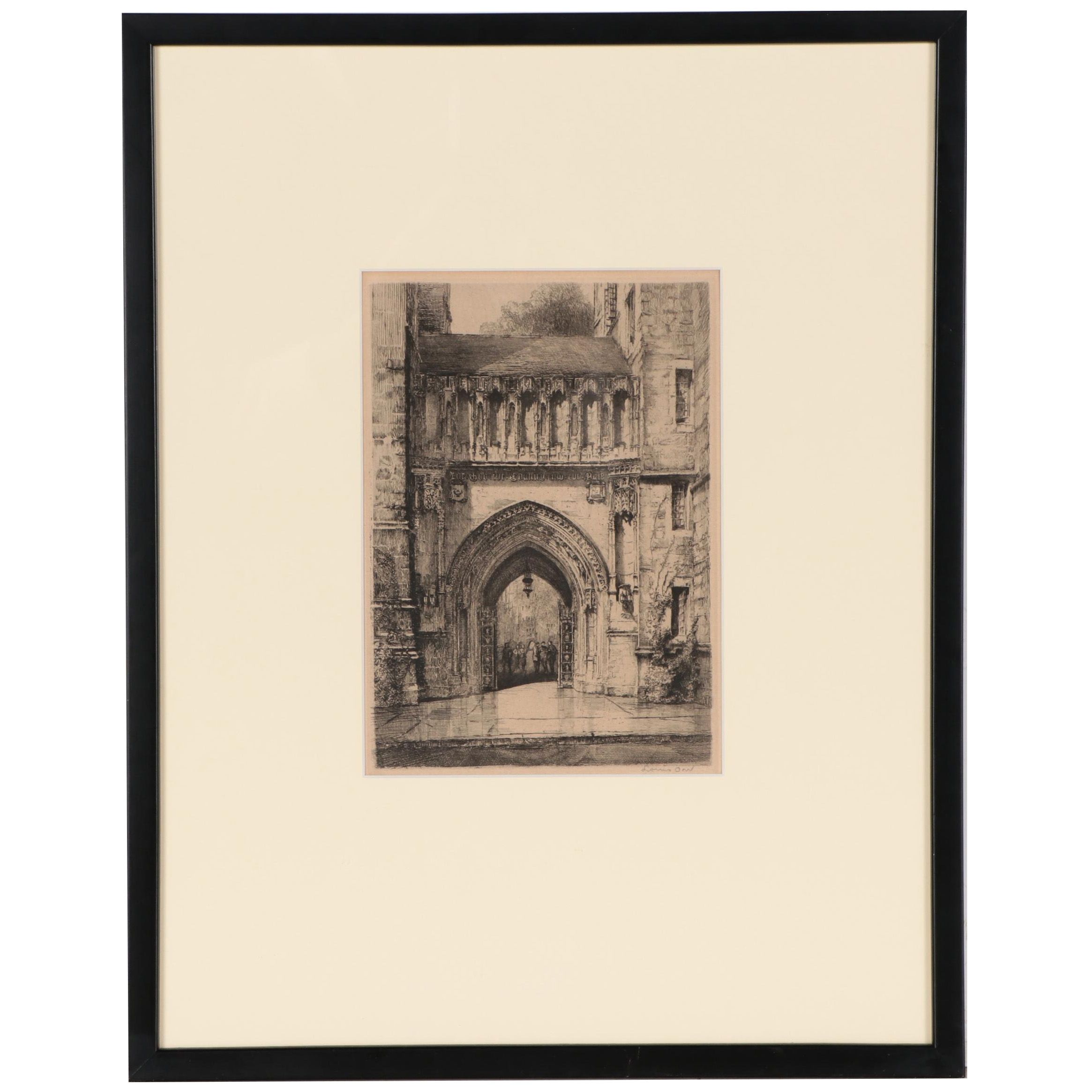 Louis Orr Etching of Yale University
