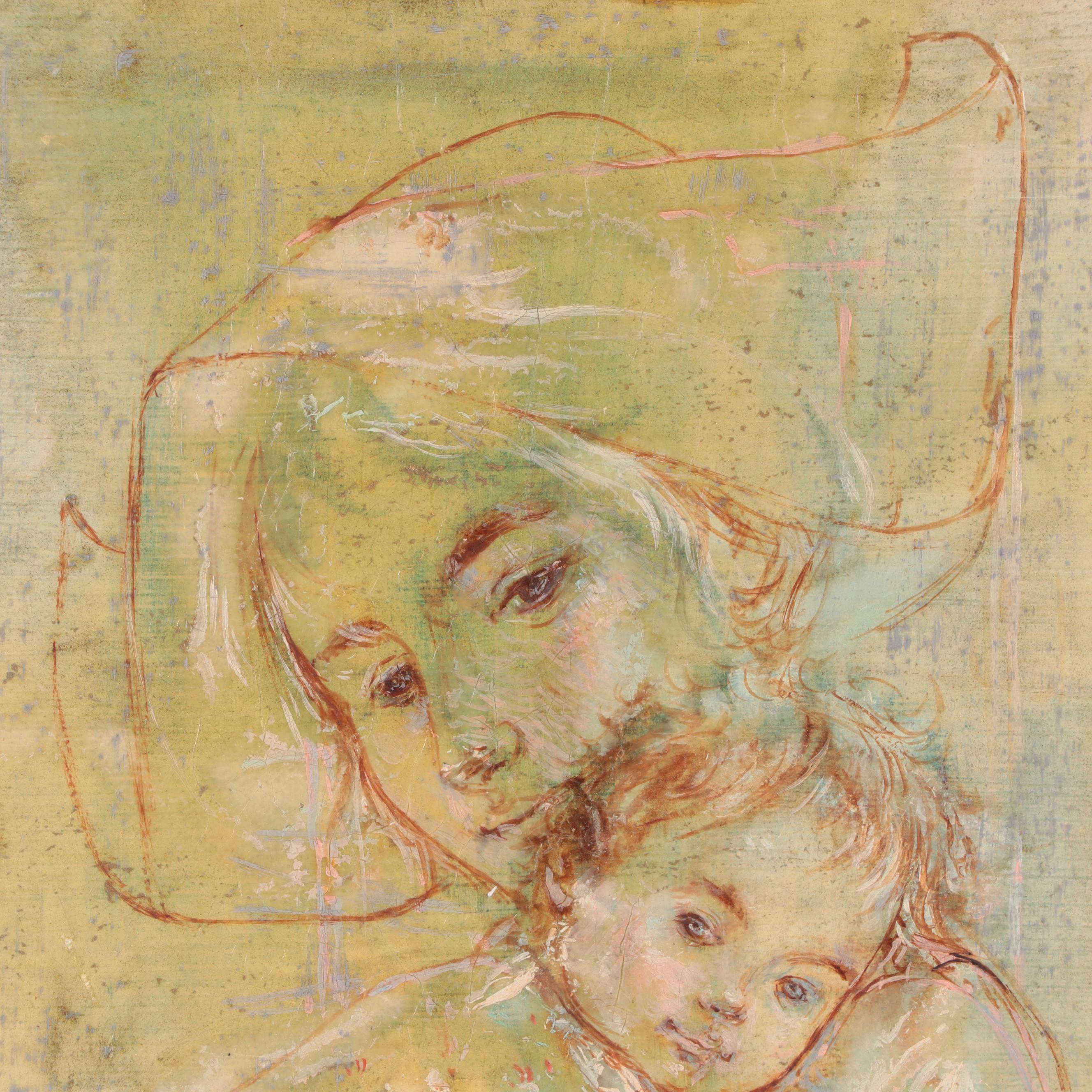 Edna Hibel Oil Painting "Mother and Child"