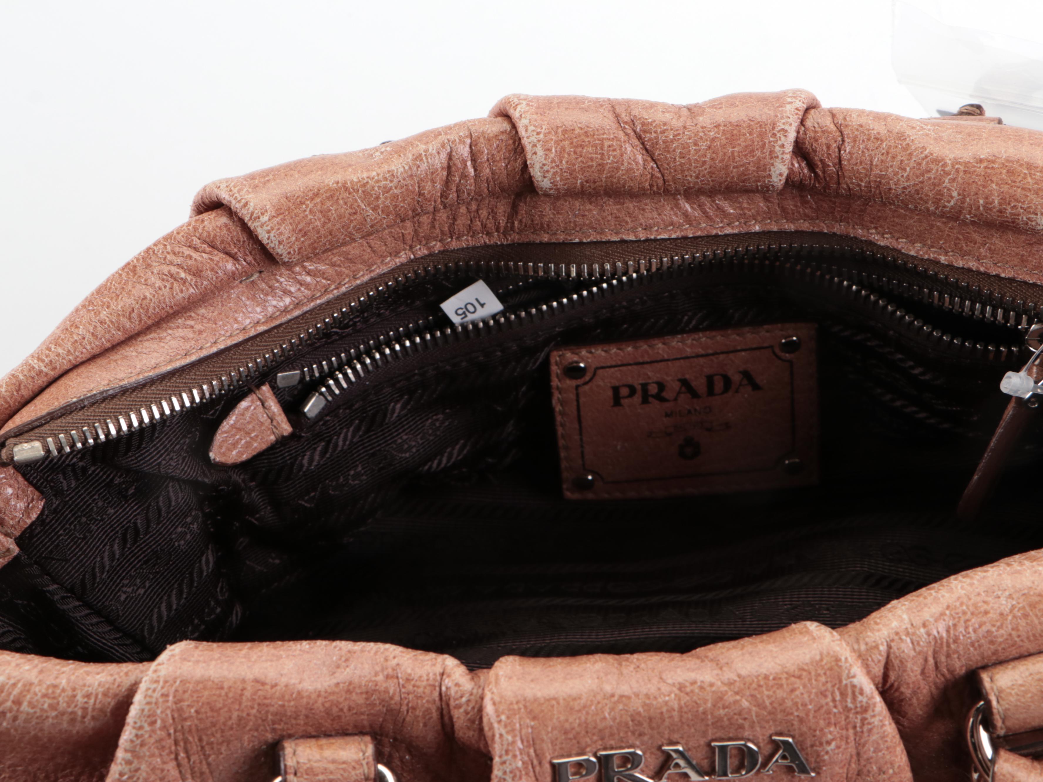 Prada Pleated Leather Two-Way Handbag