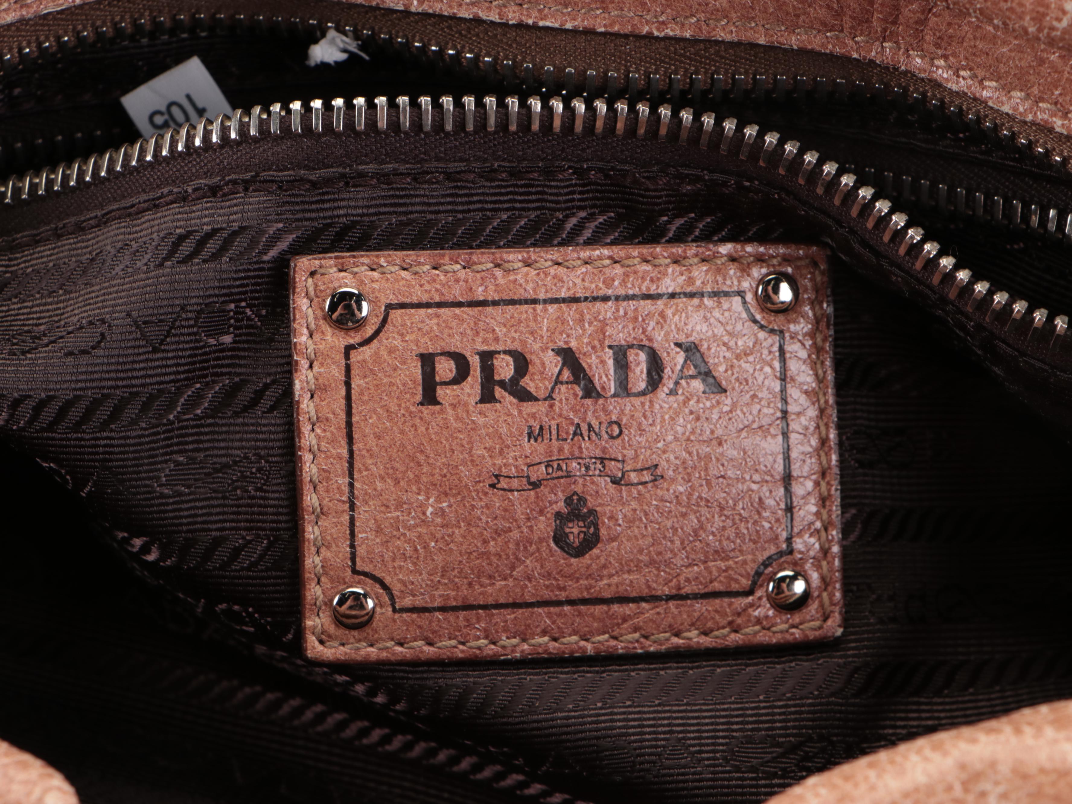 Prada Pleated Leather Two-Way Handbag