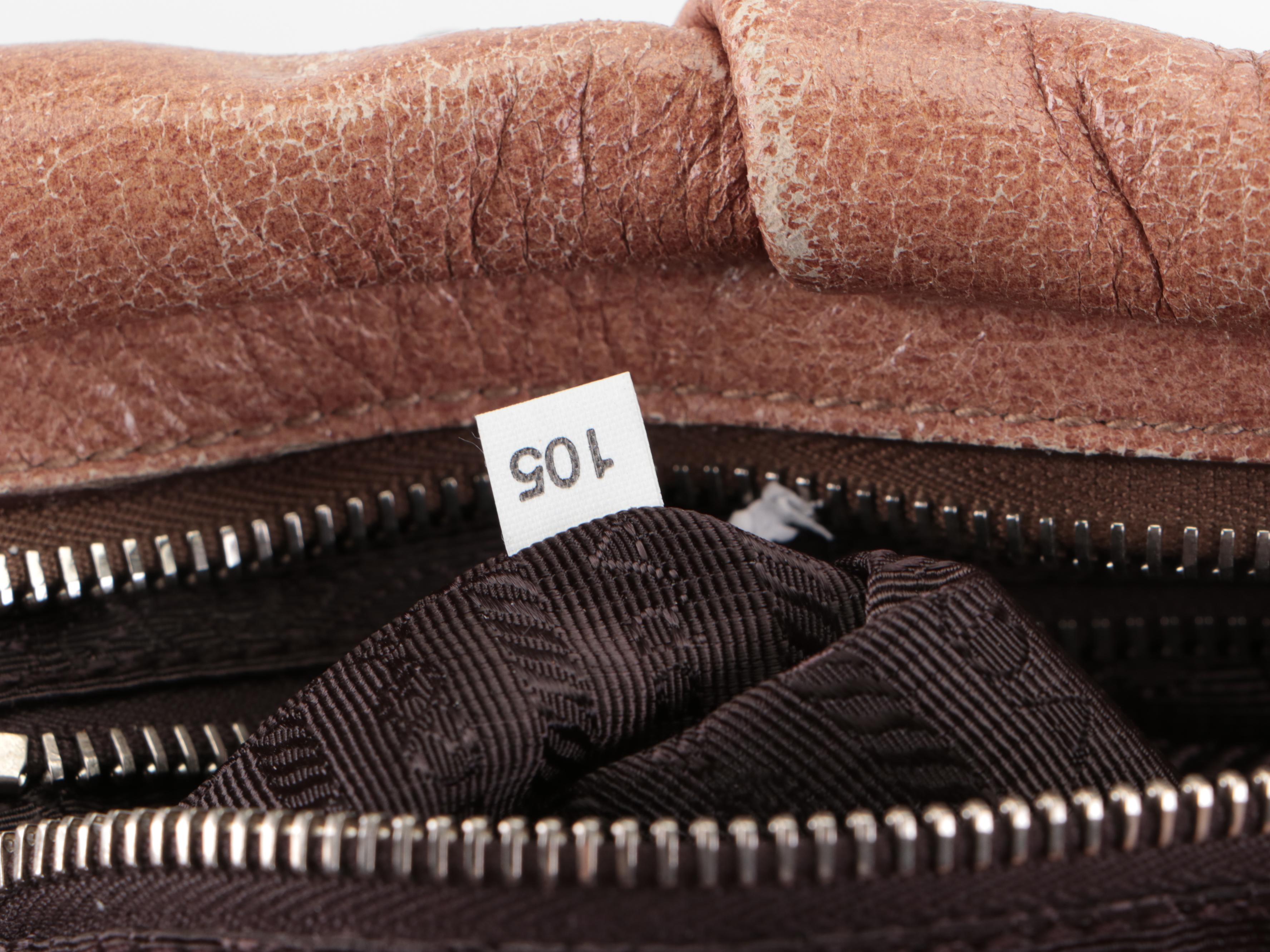 Prada Pleated Leather Two-Way Handbag