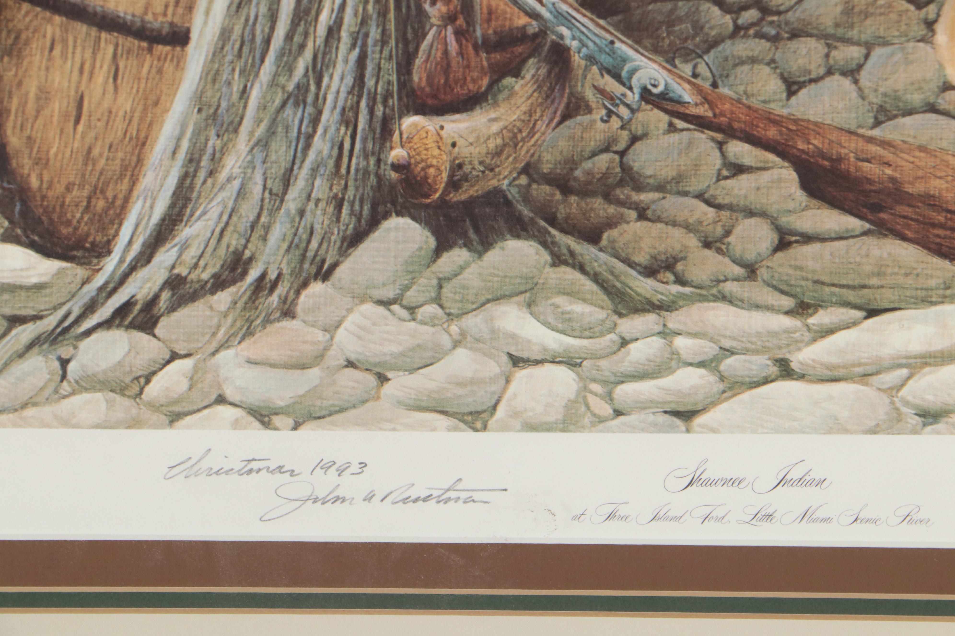 John A. Ruthven Offset Lithograph "Shawnee Indian," 1993