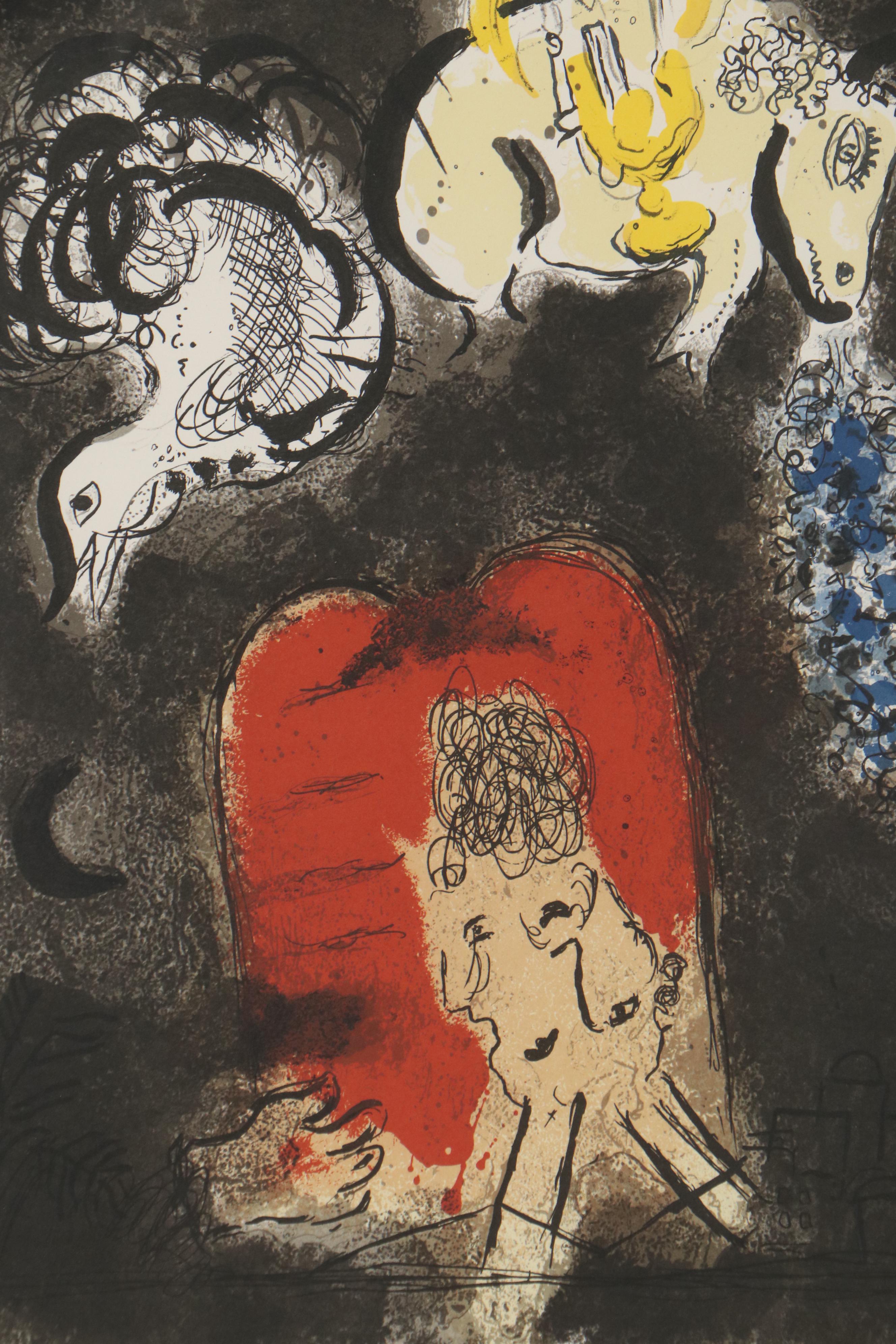 Marc Chagall Color Lithograph From "The Story of the Exodus," 1966