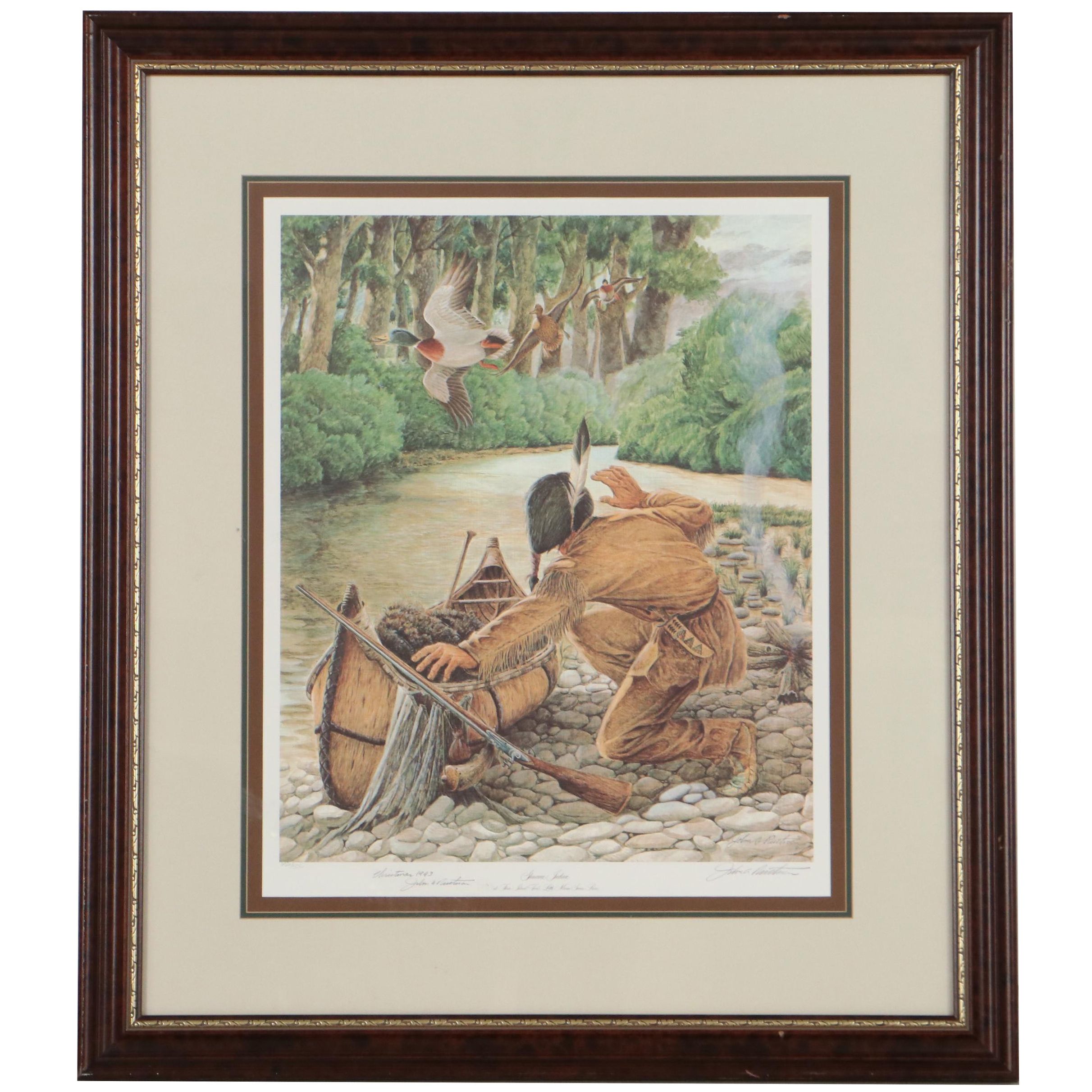 John A. Ruthven Offset Lithograph "Shawnee Indian," 1993