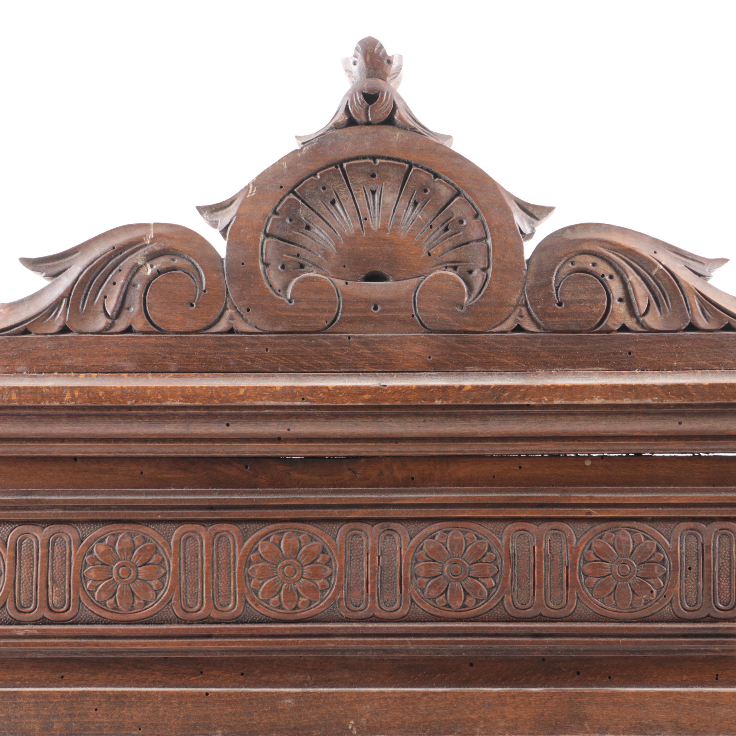 Victorian Carved Mahogany Furniture Pediment