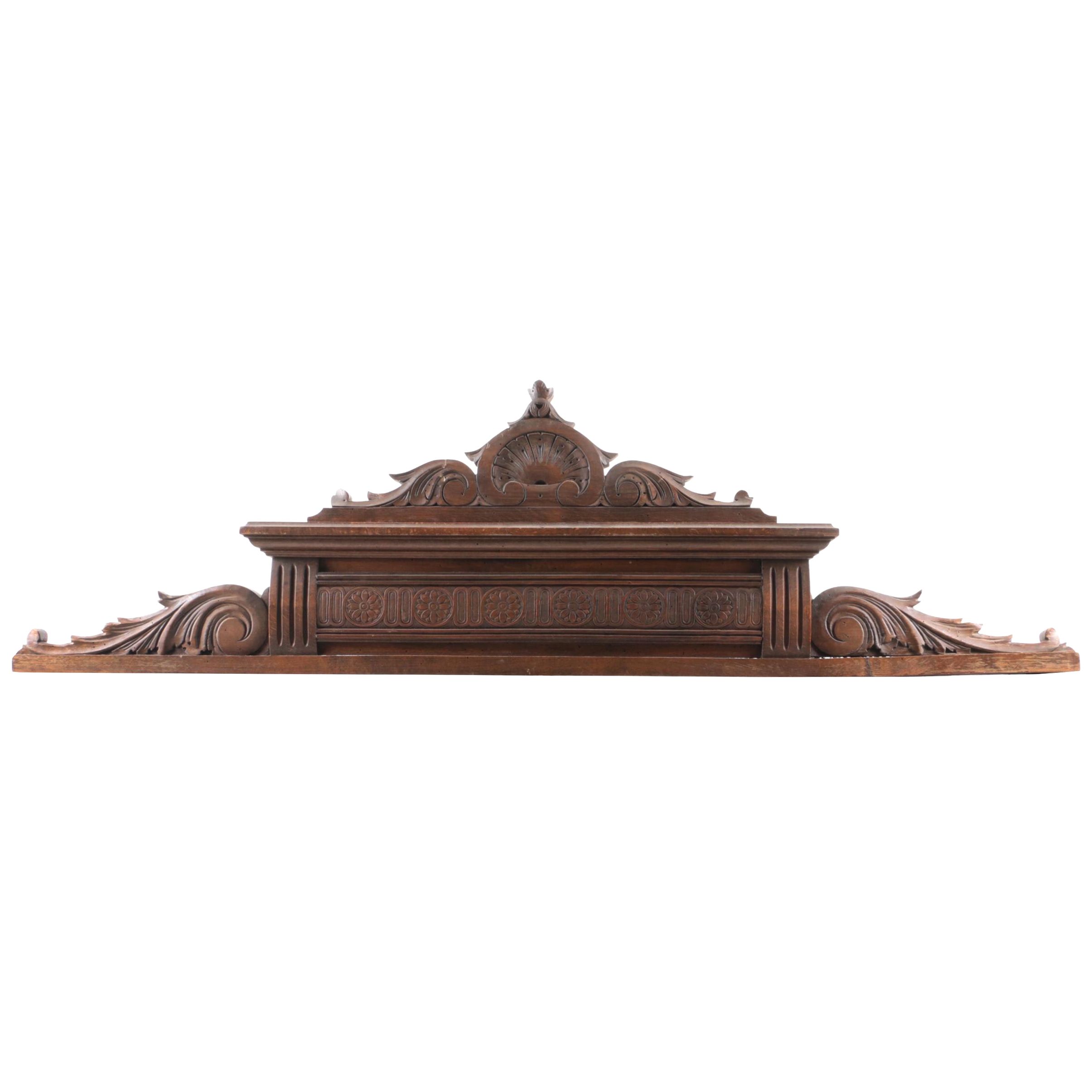 Victorian Carved Mahogany Furniture Pediment