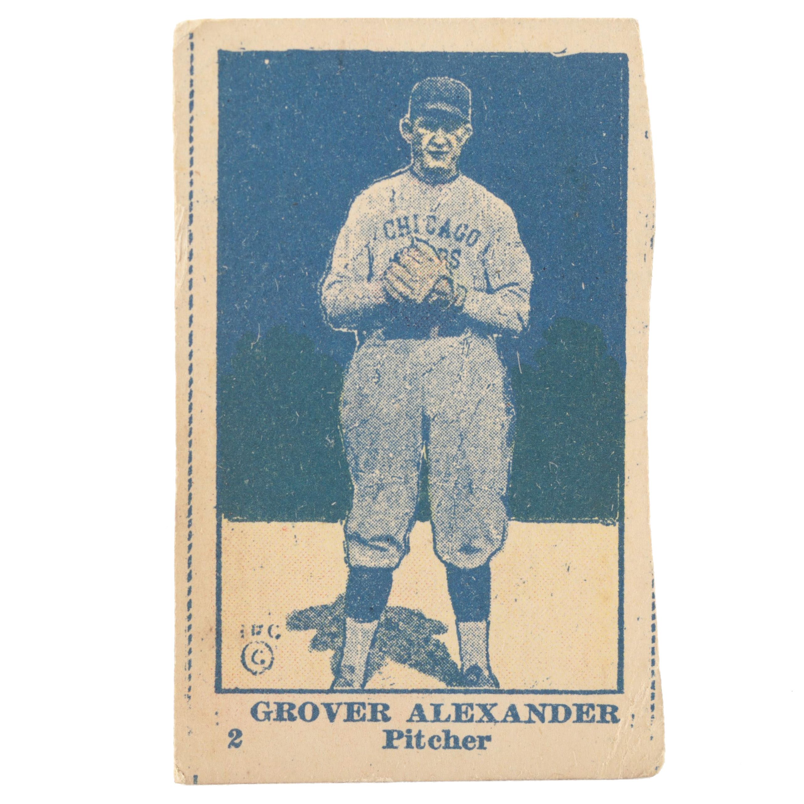 1921 W551 Grover Alexander #2 Pitcher Hand Cut Baseball Card