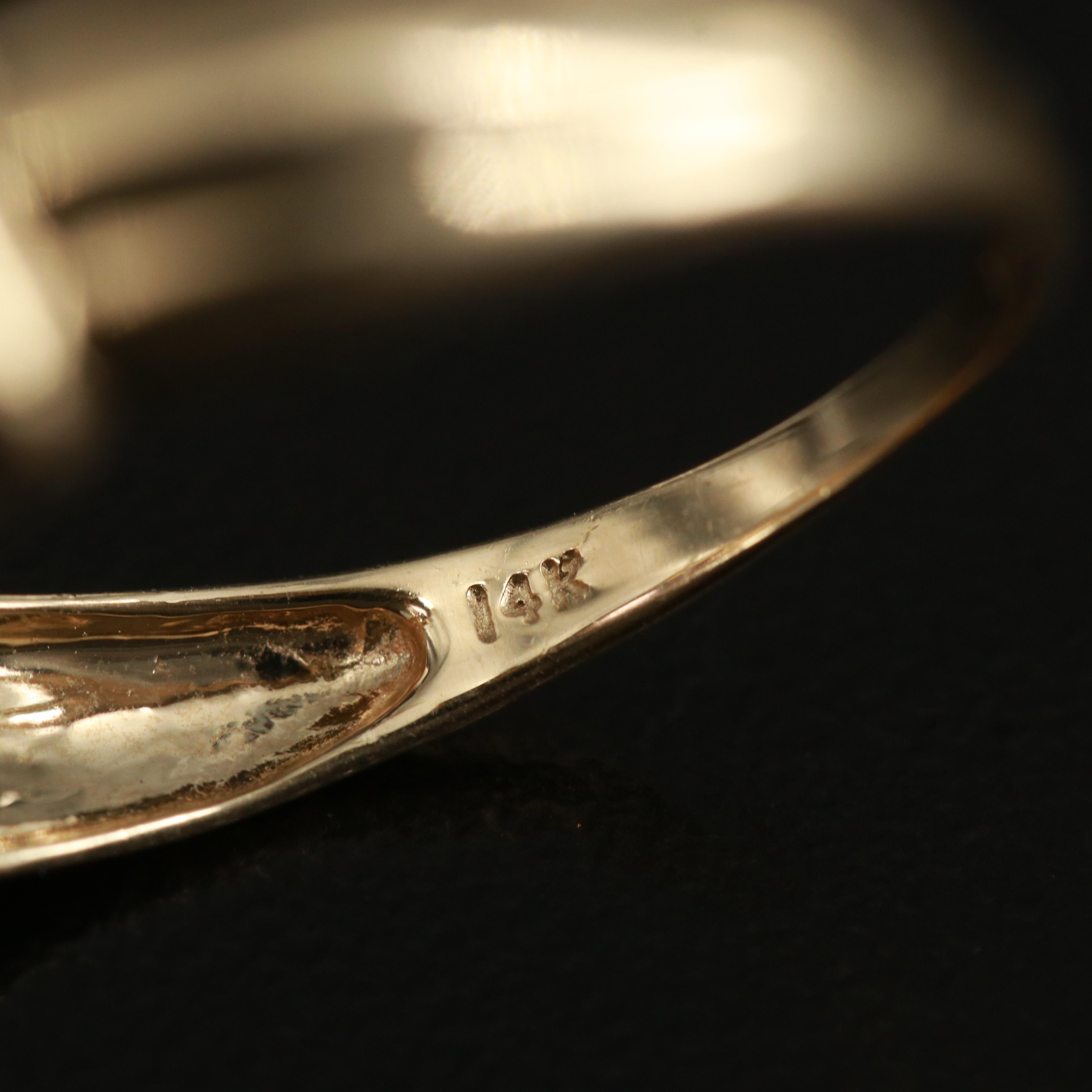 14K Kunzite Ring with Fluted Shoulders