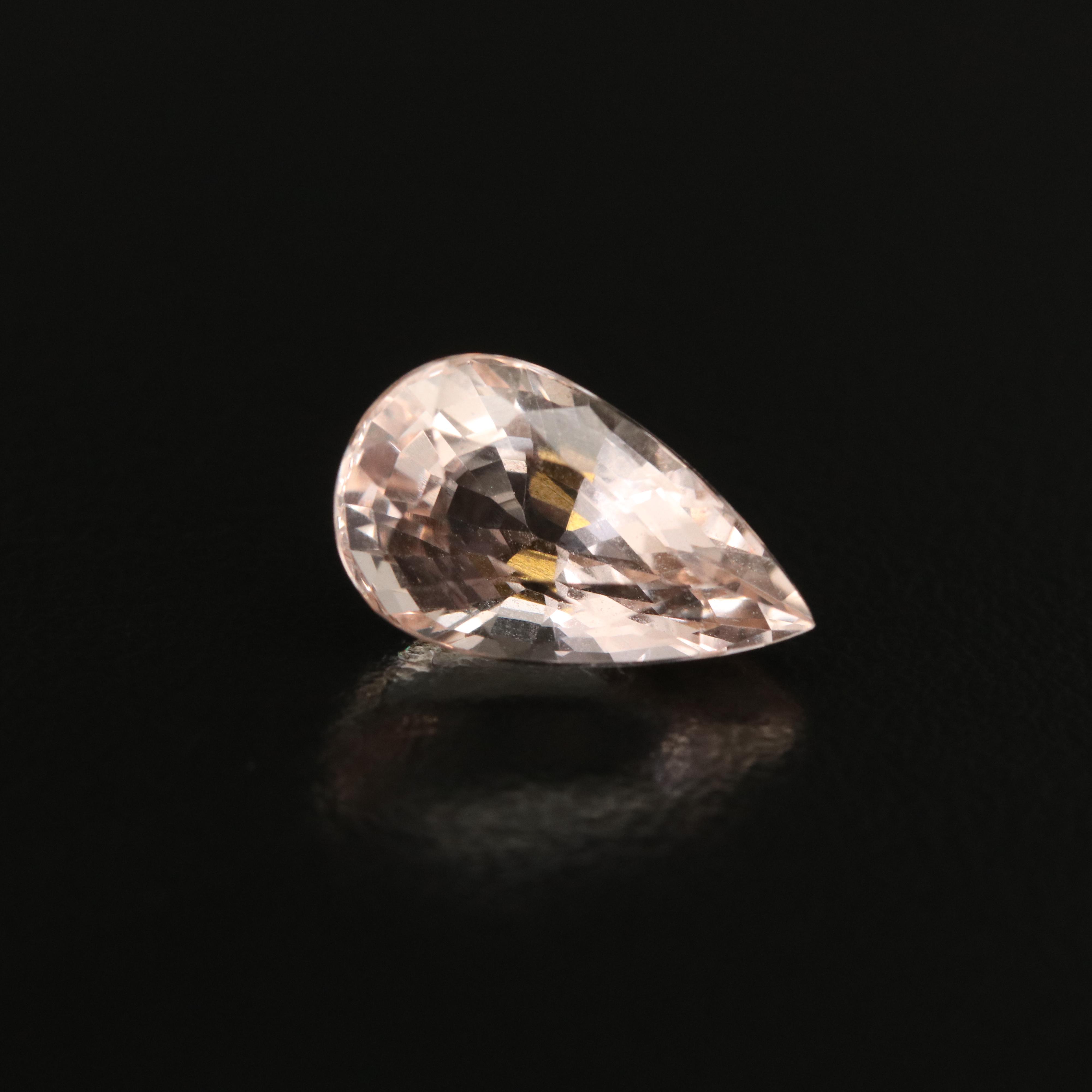Loose 4.59 CT Pear Faceted Morganite