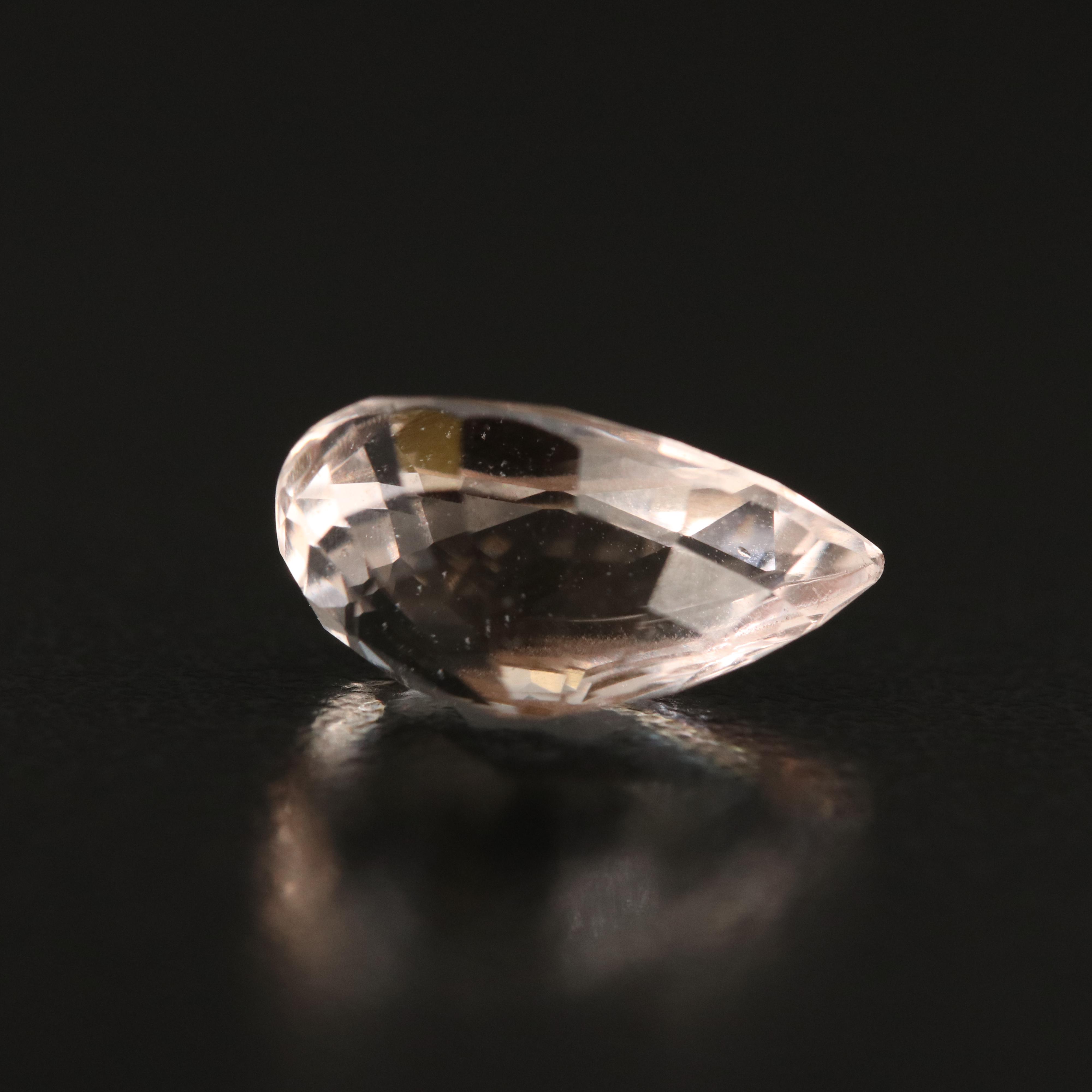 Loose 4.59 CT Pear Faceted Morganite