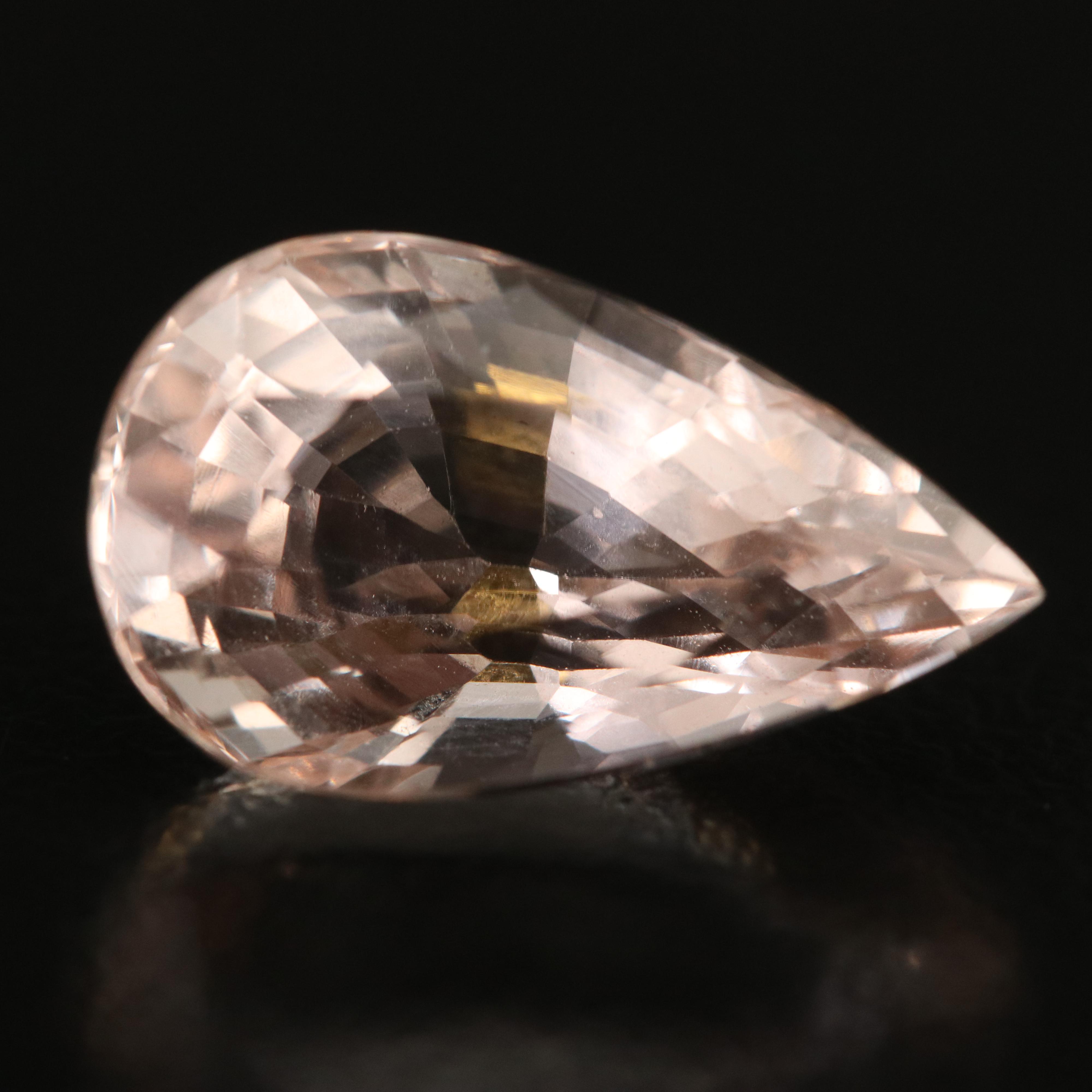 Loose 4.59 CT Pear Faceted Morganite