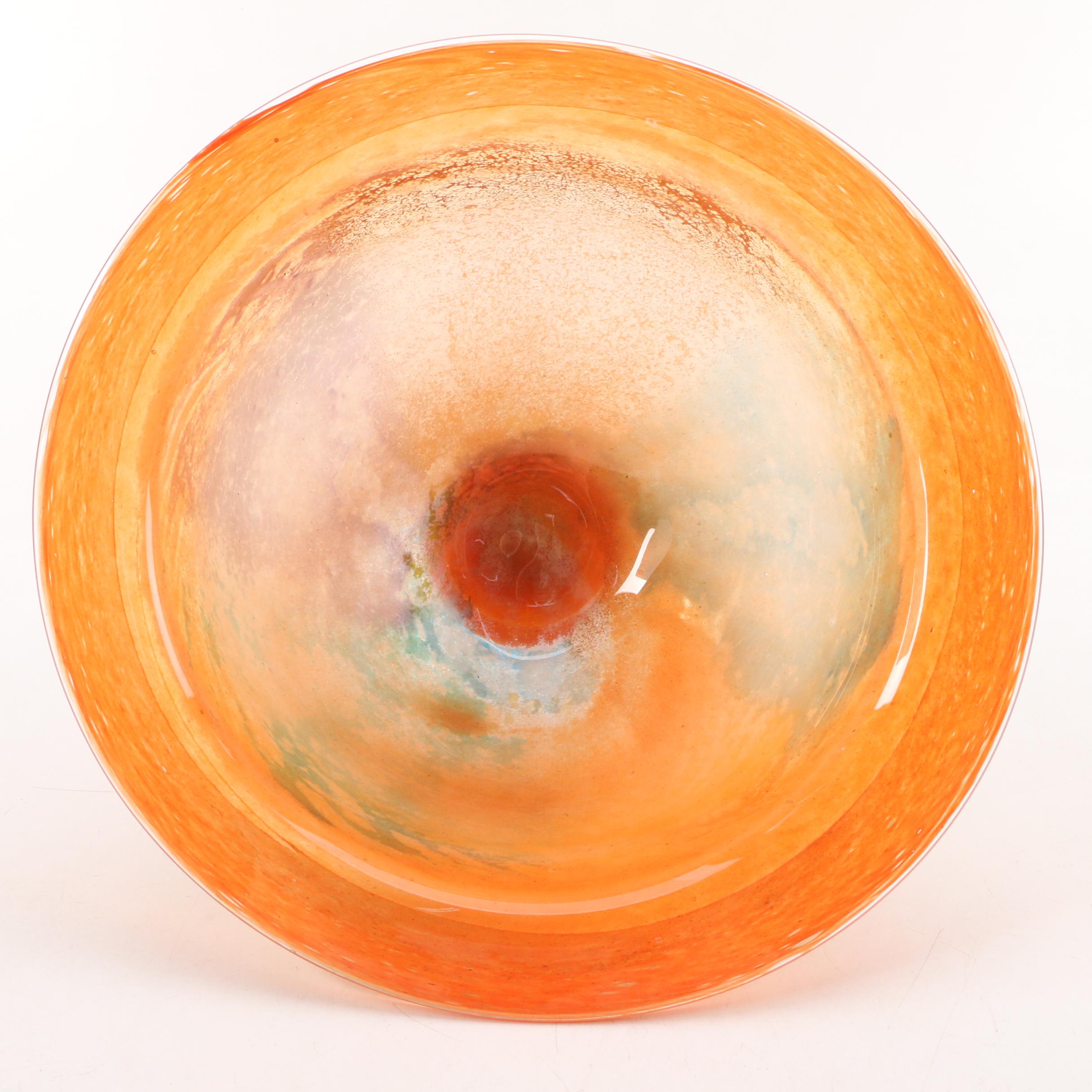 Kosta Boda "Can Can" Multi-Color Footed Art Glass Bowl