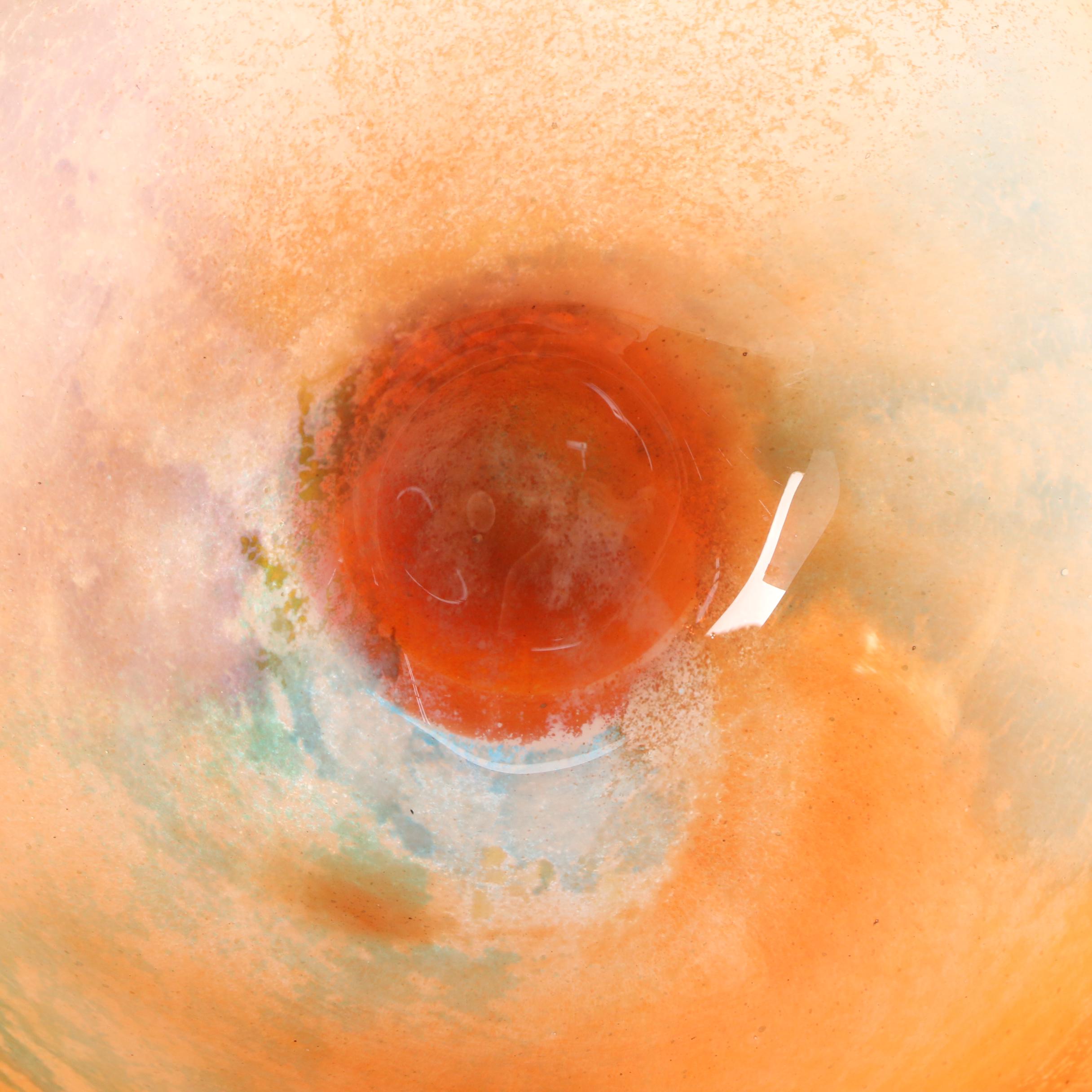 Kosta Boda "Can Can" Multi-Color Footed Art Glass Bowl