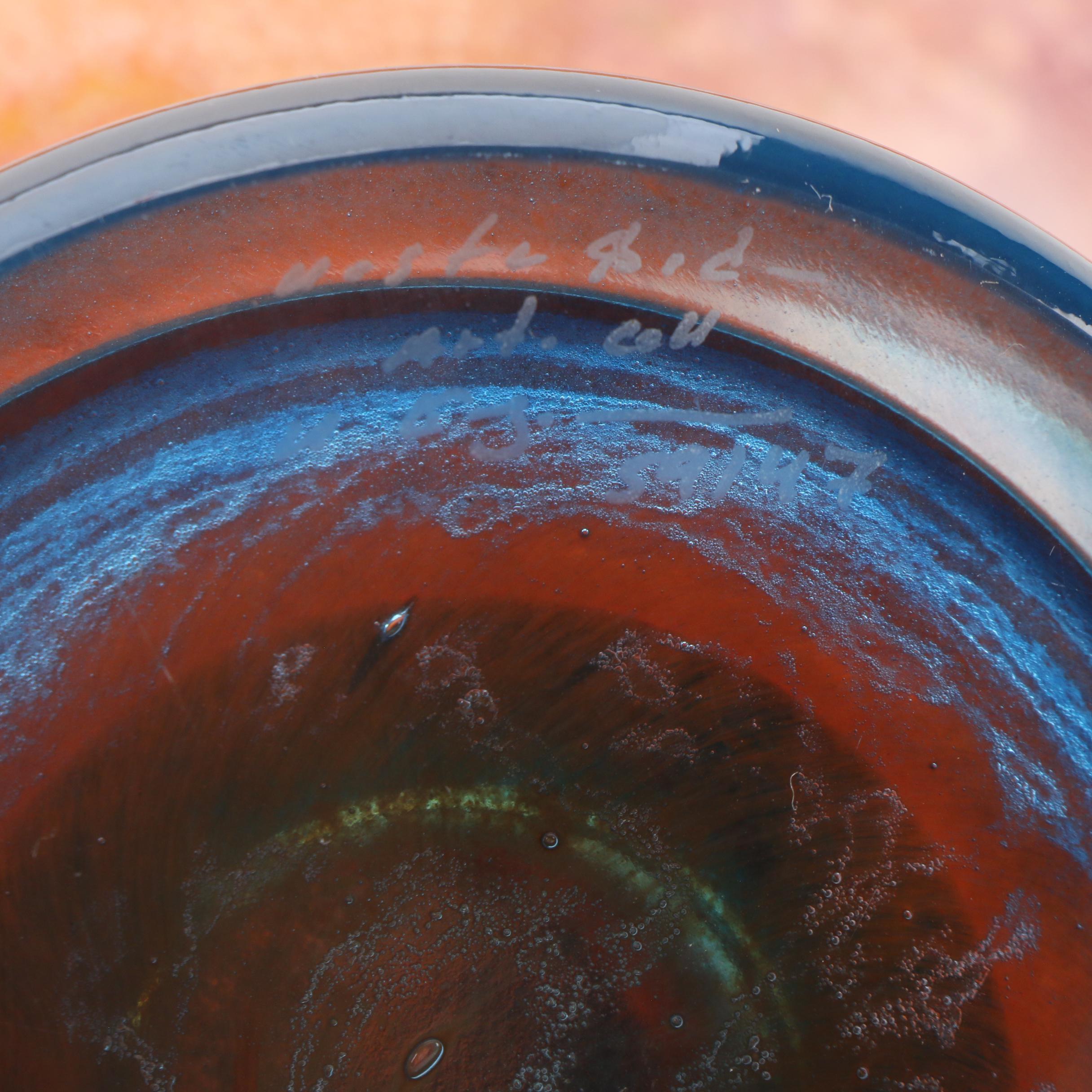 Kosta Boda "Can Can" Multi-Color Footed Art Glass Bowl