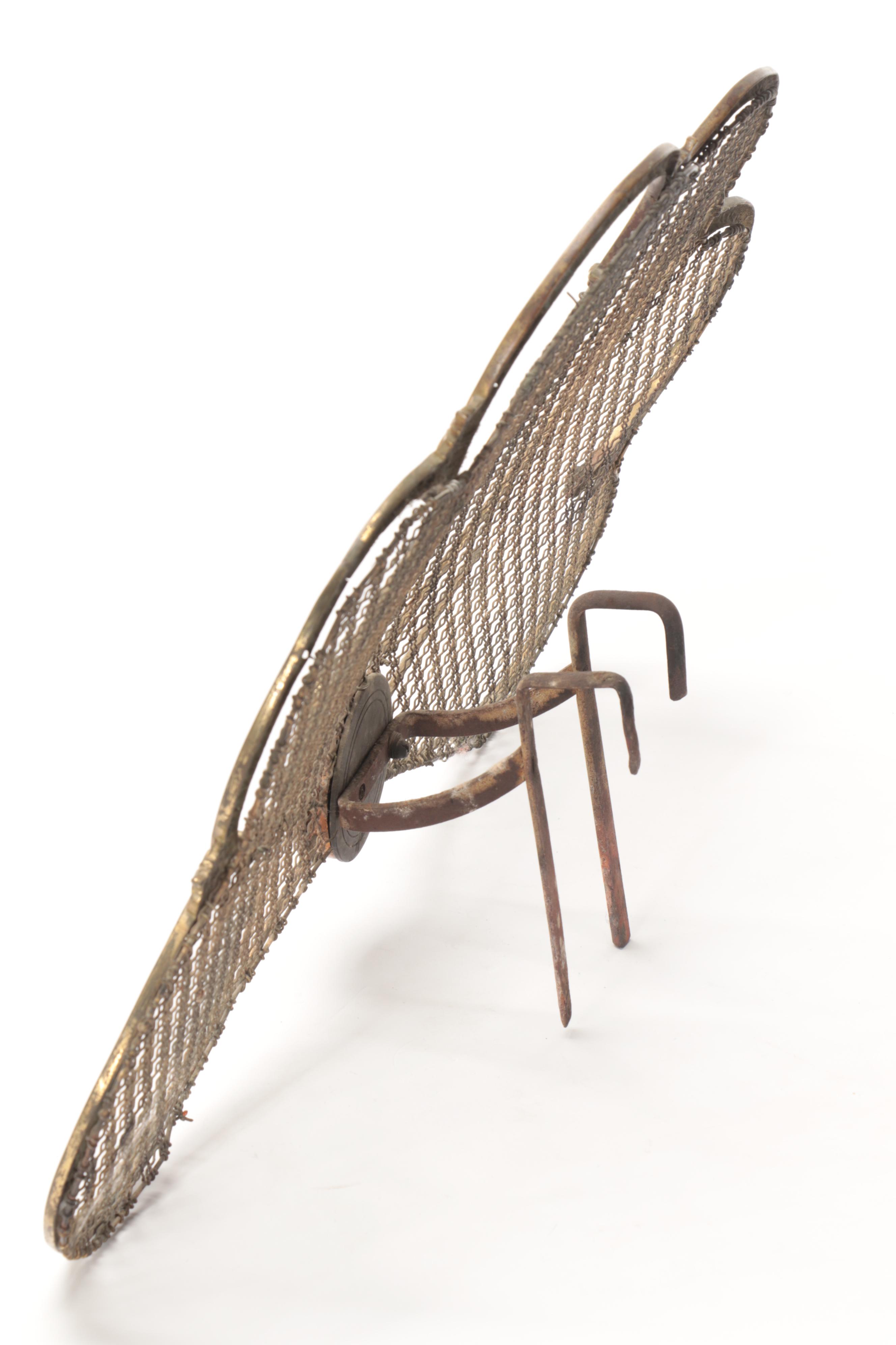 Victorian Style Brass and Metal Fan Fireplace Screen, 20th Century