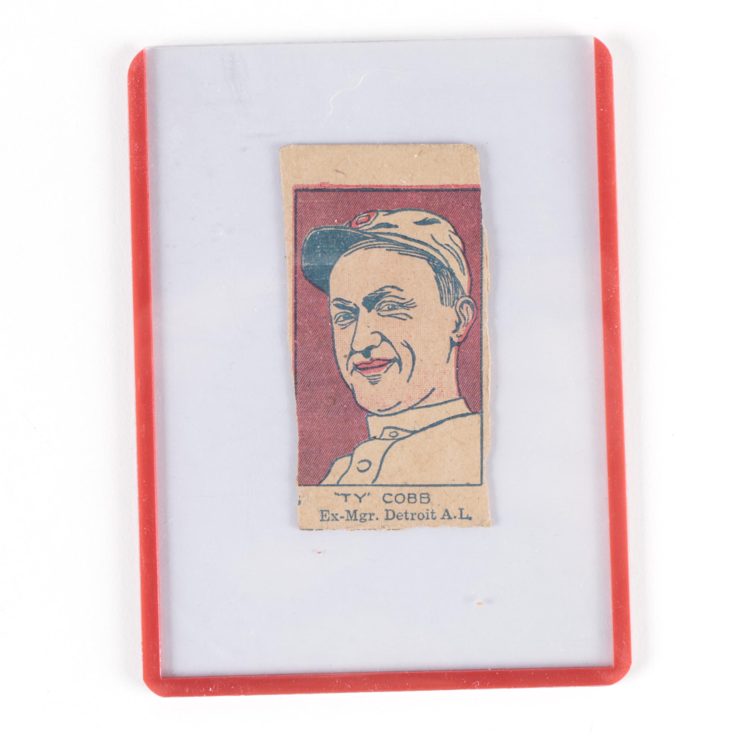 1926 W512 Ty Cobb #3 Ex-Mgr. Variation Detroit A.L. Hand-Cut Baseball Strip Card