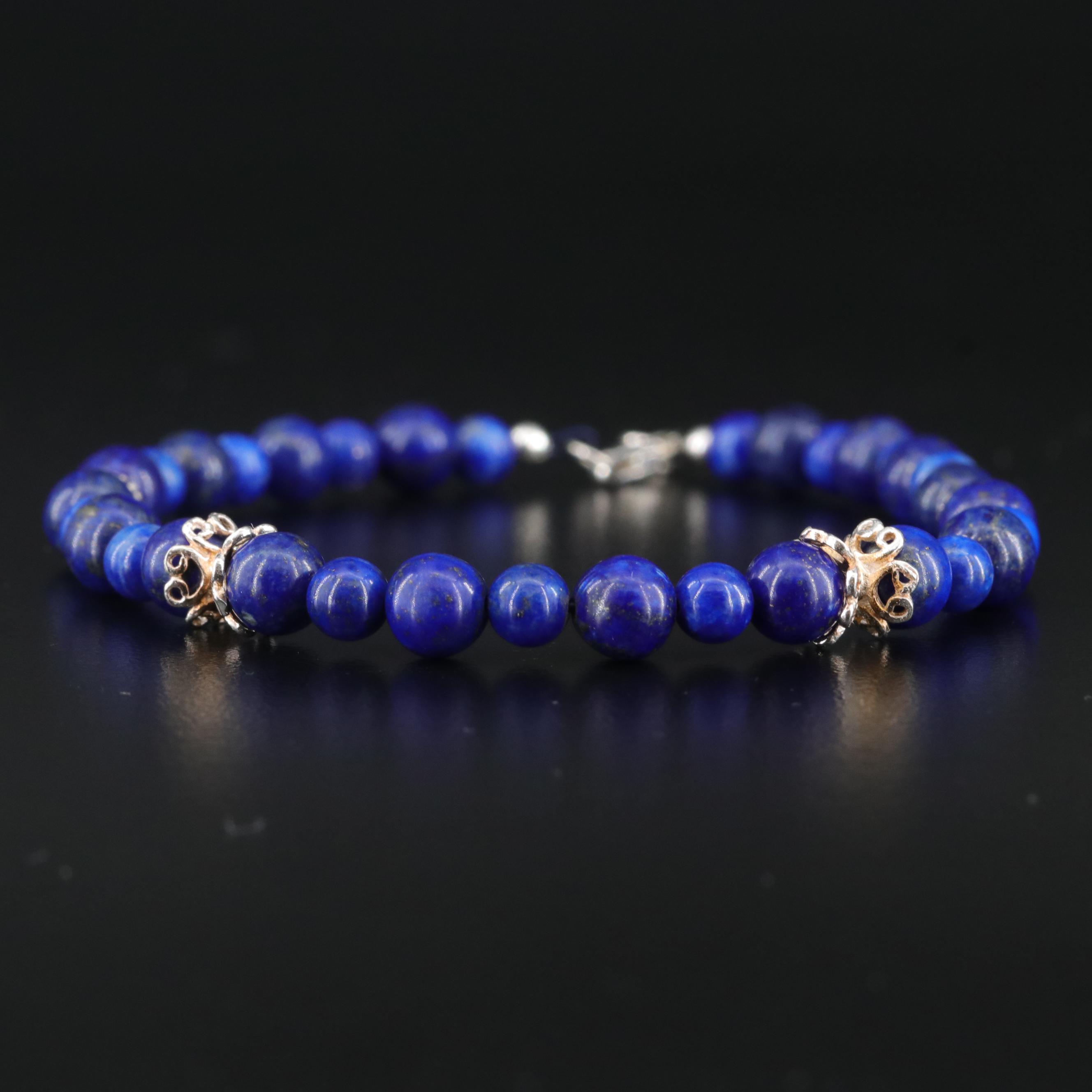 Sterling Lapis Lazuli Bracelet