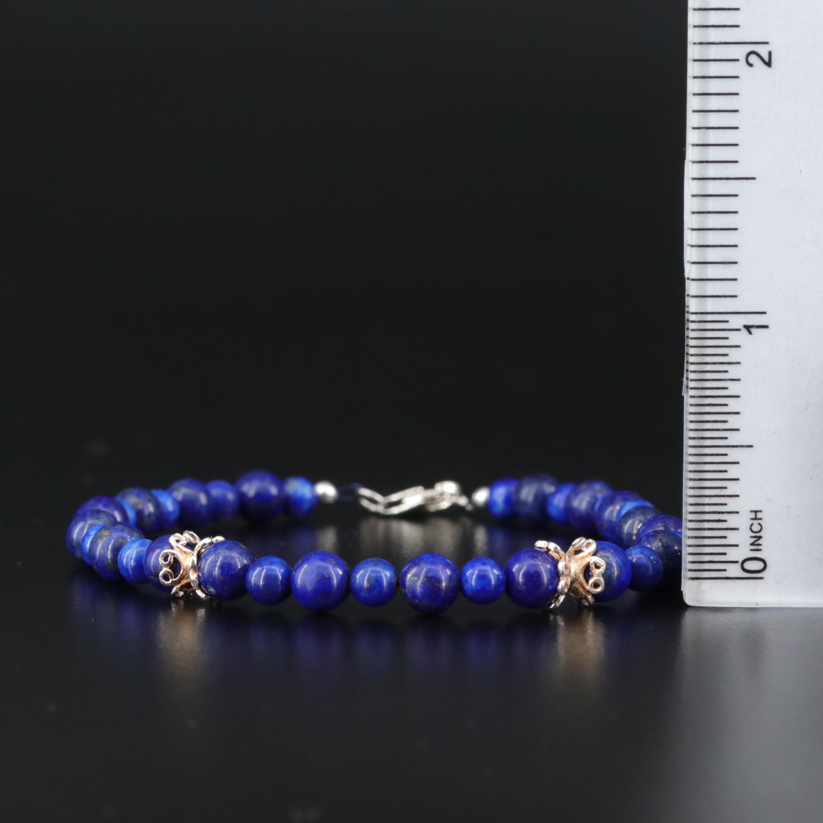 Sterling Lapis Lazuli Bracelet