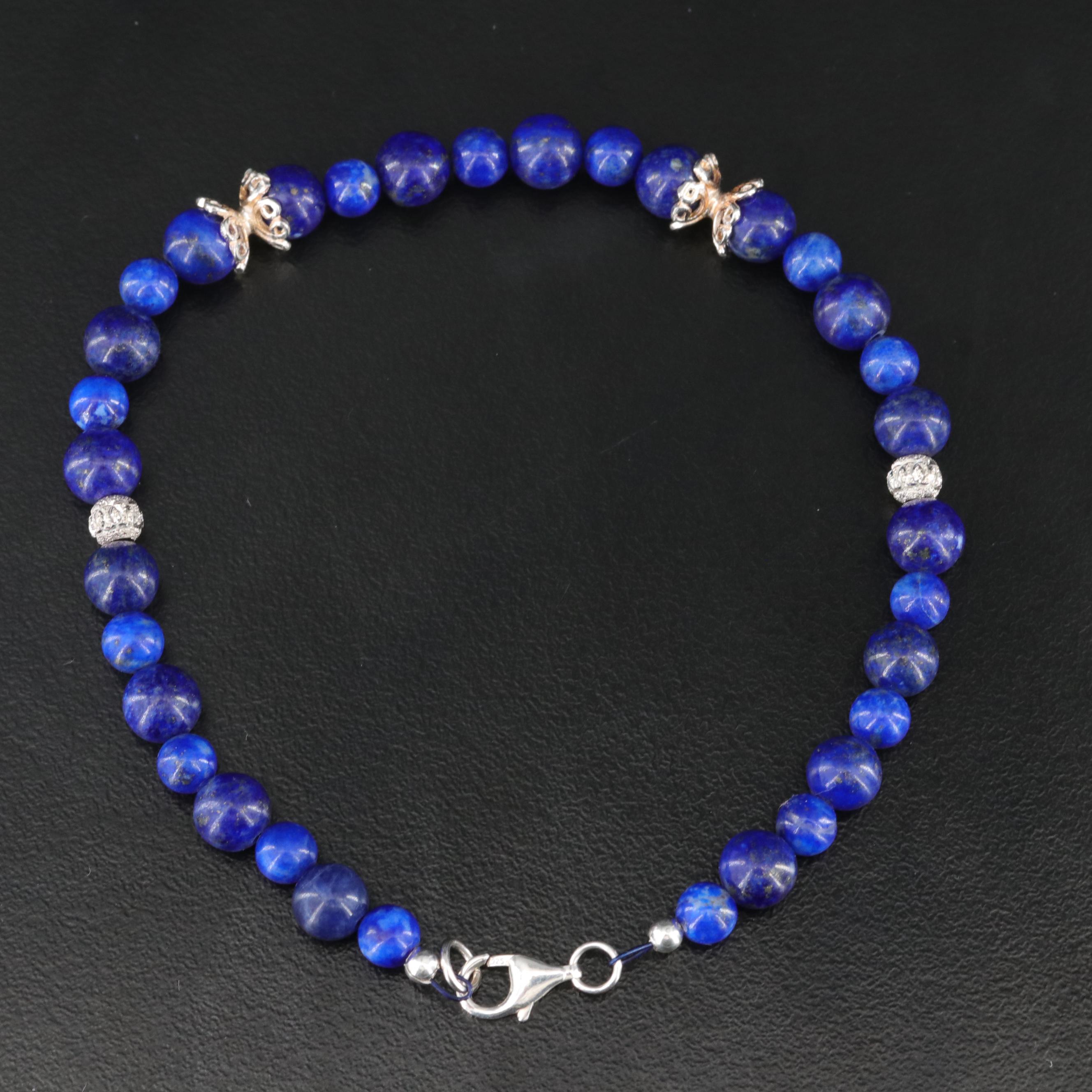 Sterling Lapis Lazuli Bracelet