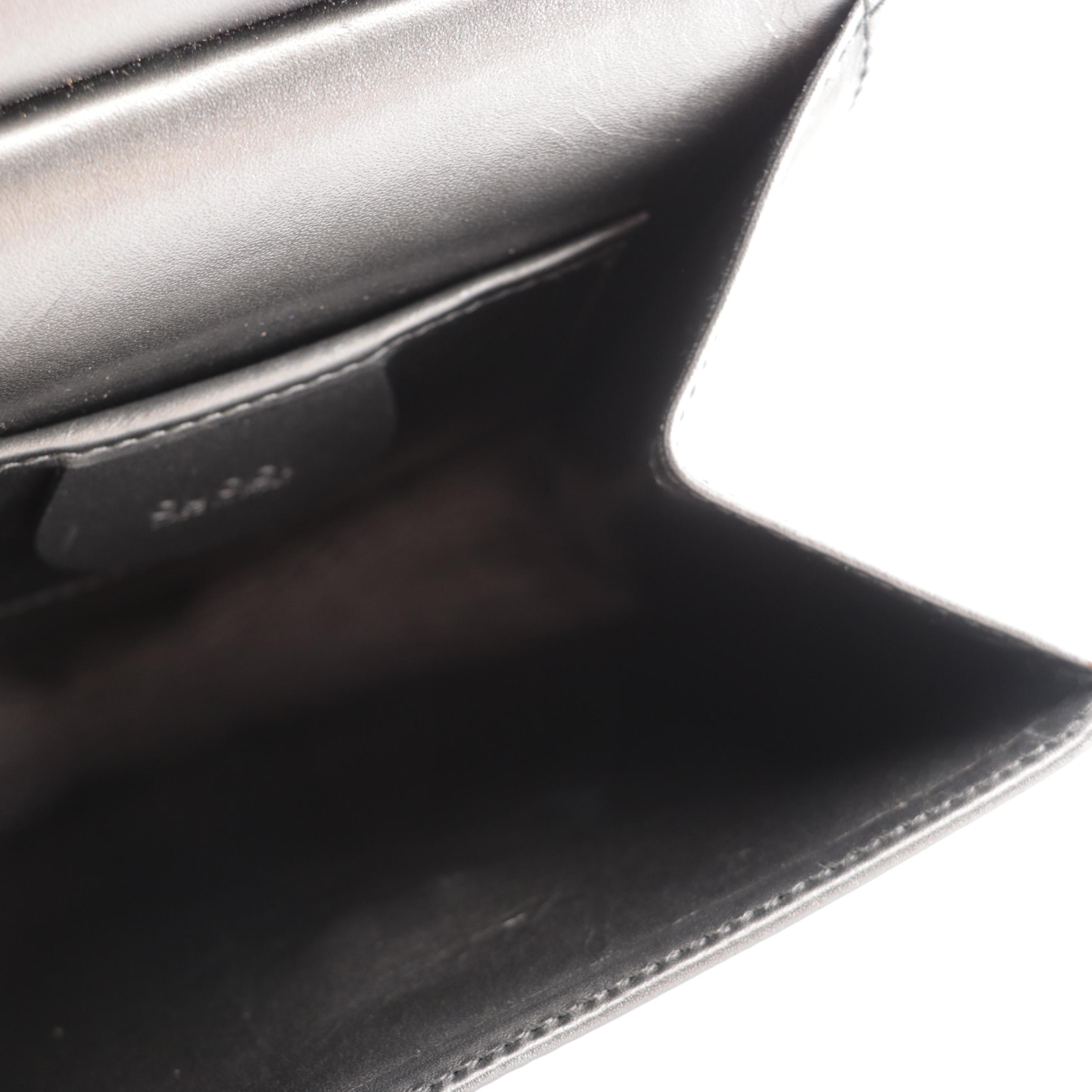 Gucci Metallic Dark Gray Leather Front Flap Purse