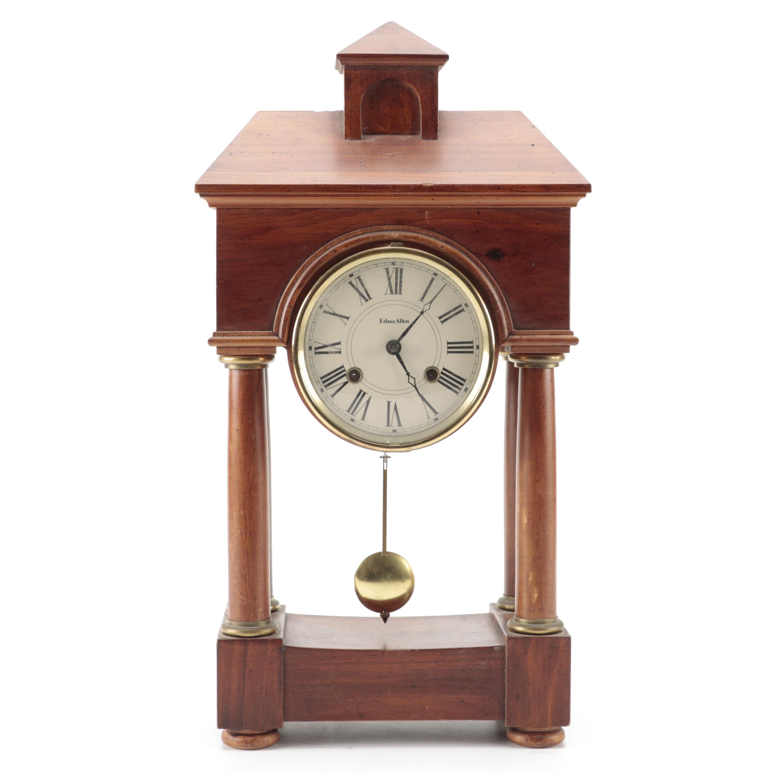Ethan Allen Wooden Steeple Mantel Clock