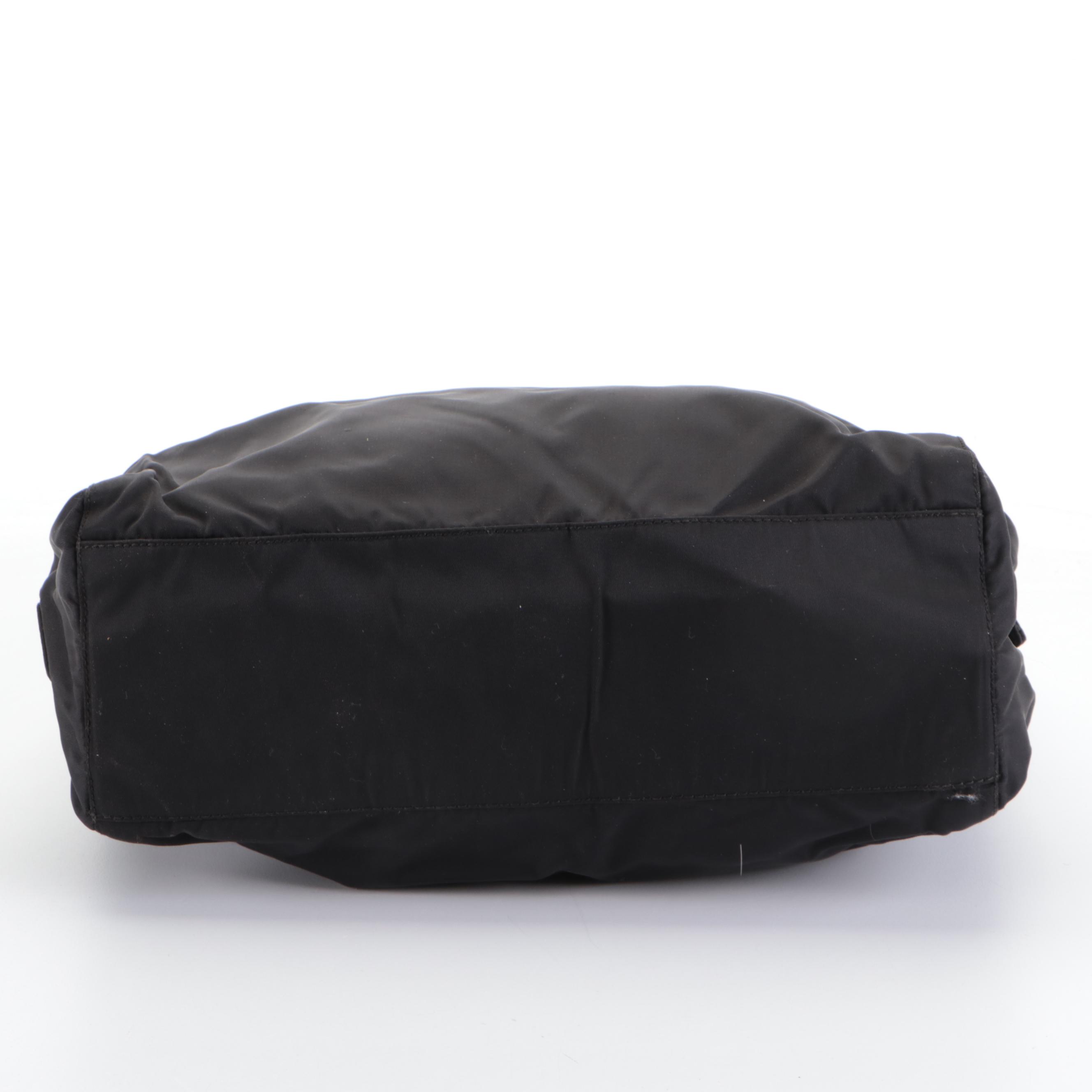 Prada Handbag in Black Tessuto Nylon with Acrylic Handles