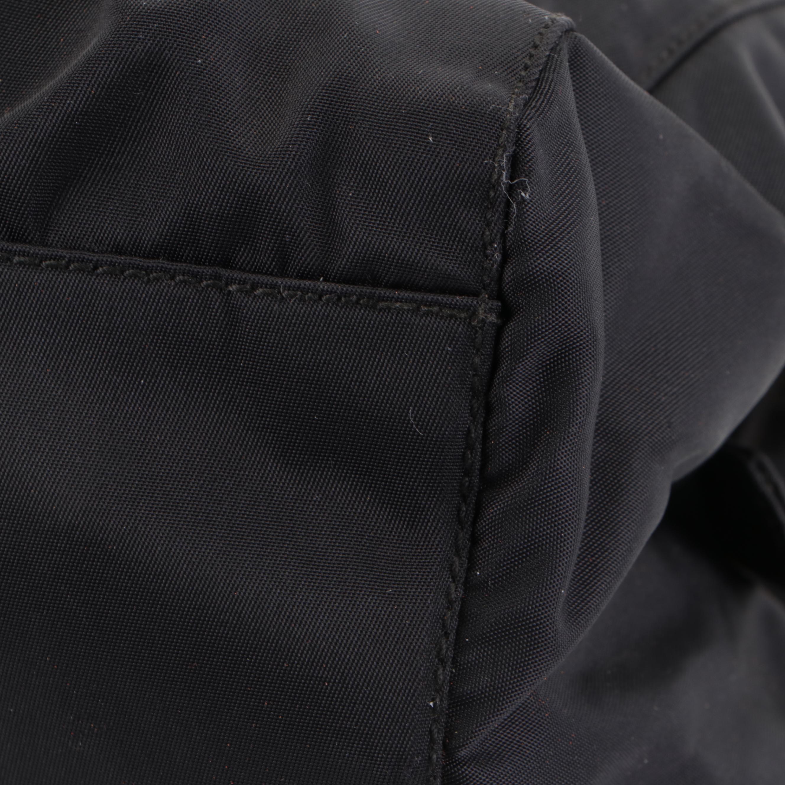 Prada Handbag in Black Tessuto Nylon with Acrylic Handles