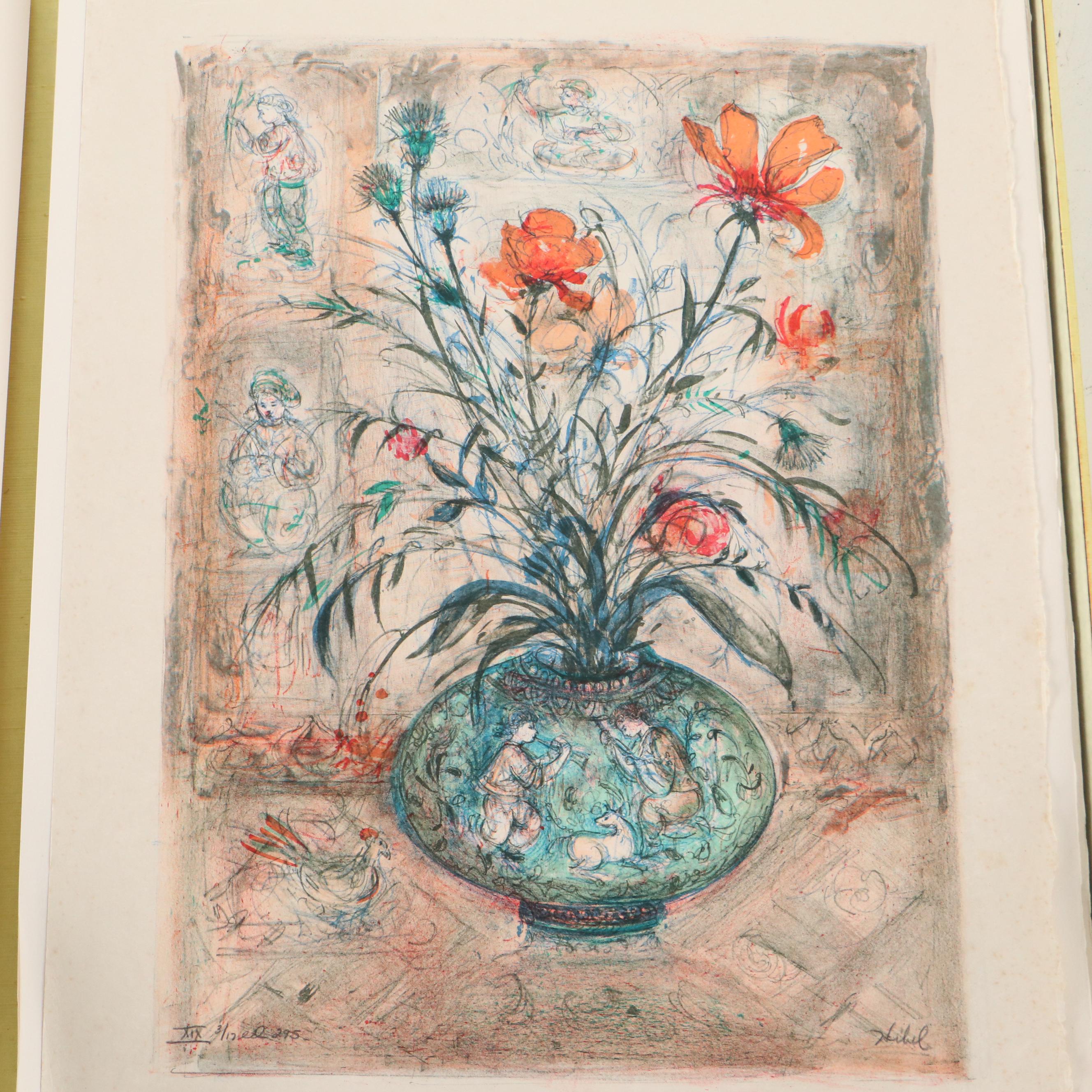Edna Hibel Embellished Lithographs "Museum Suite," 1977