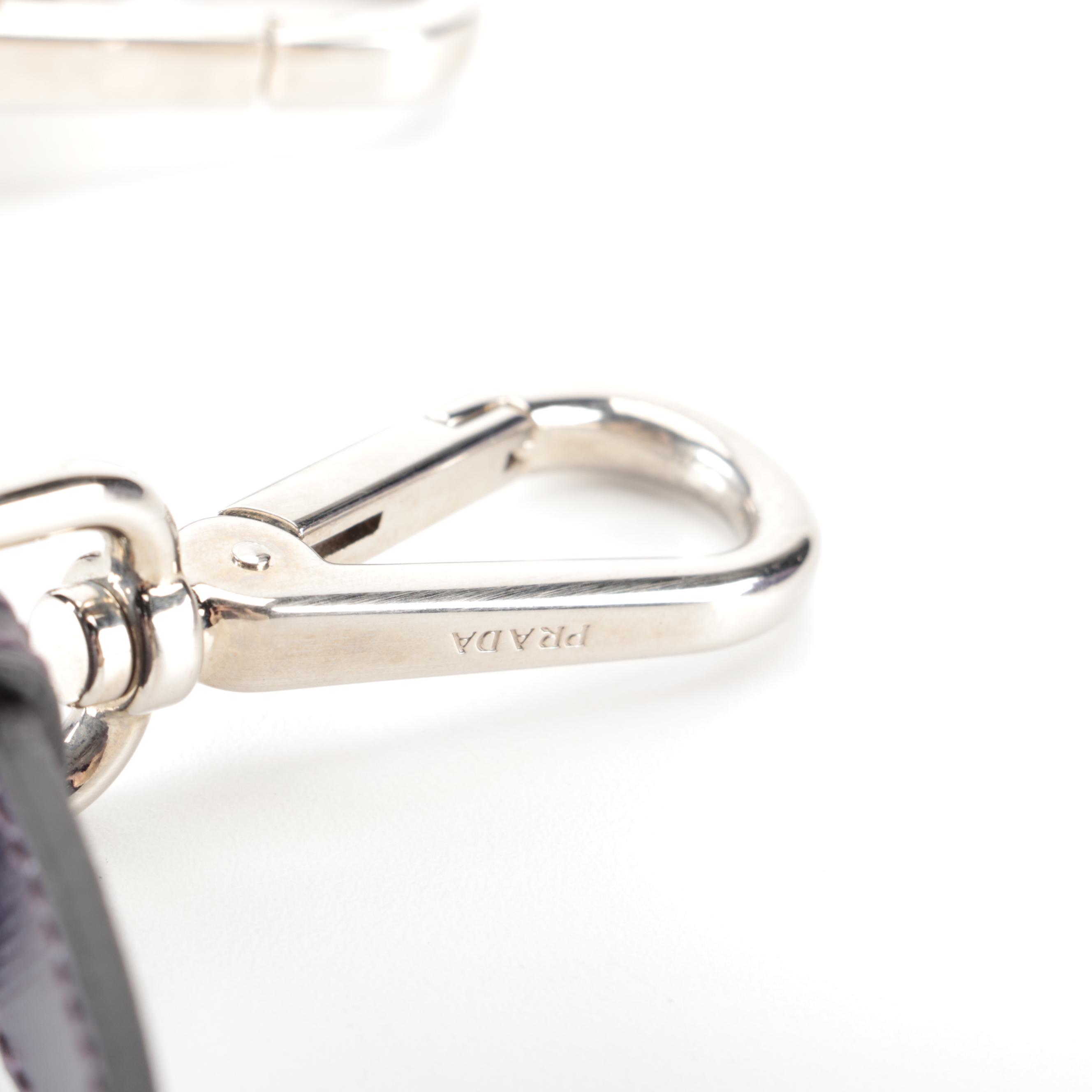 Prada Two-Way Tote Bag in Textured Stampato Tessuto Nylon and Saffiano Leather