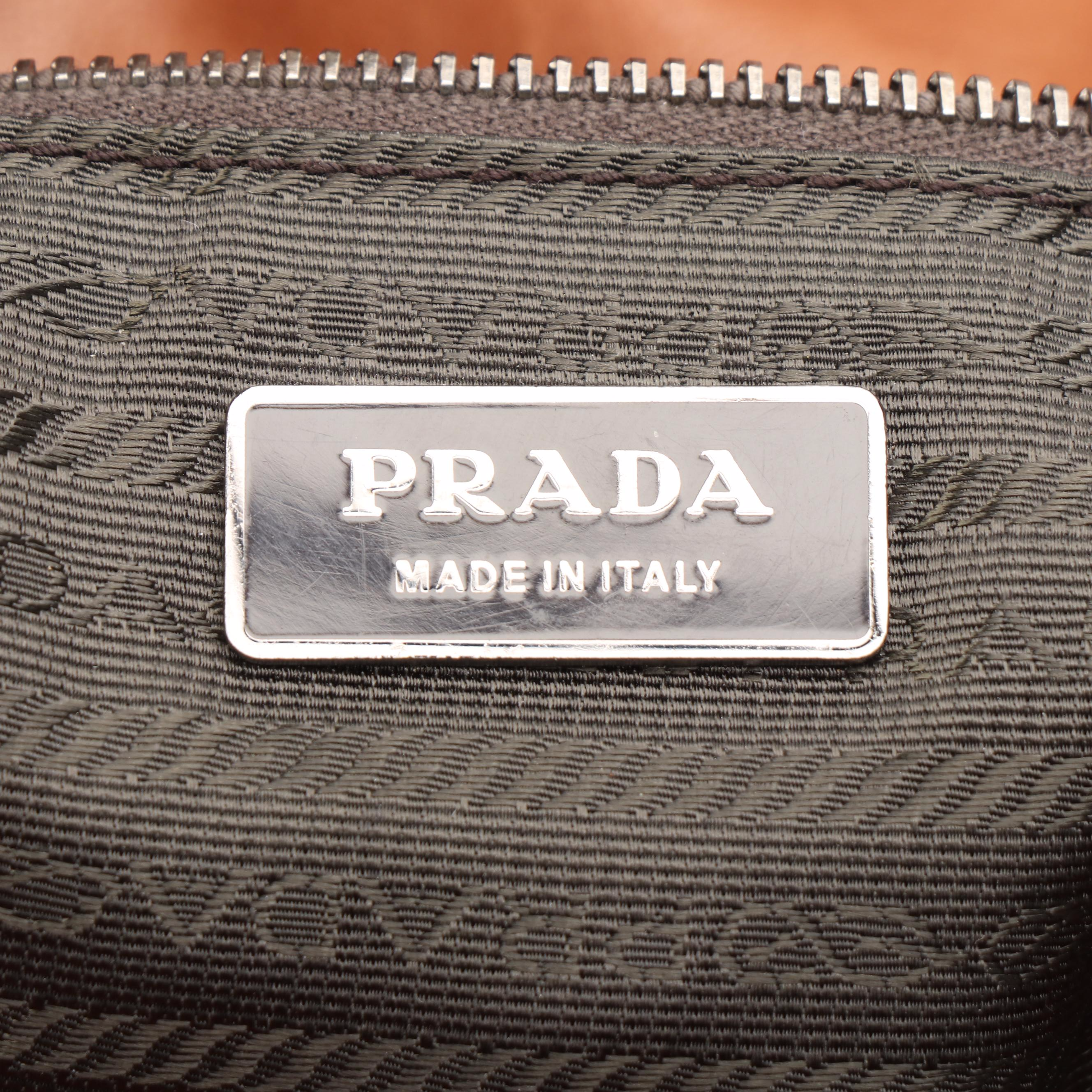 Prada Buffalo Easy Barrel Bag in Brown Leather
