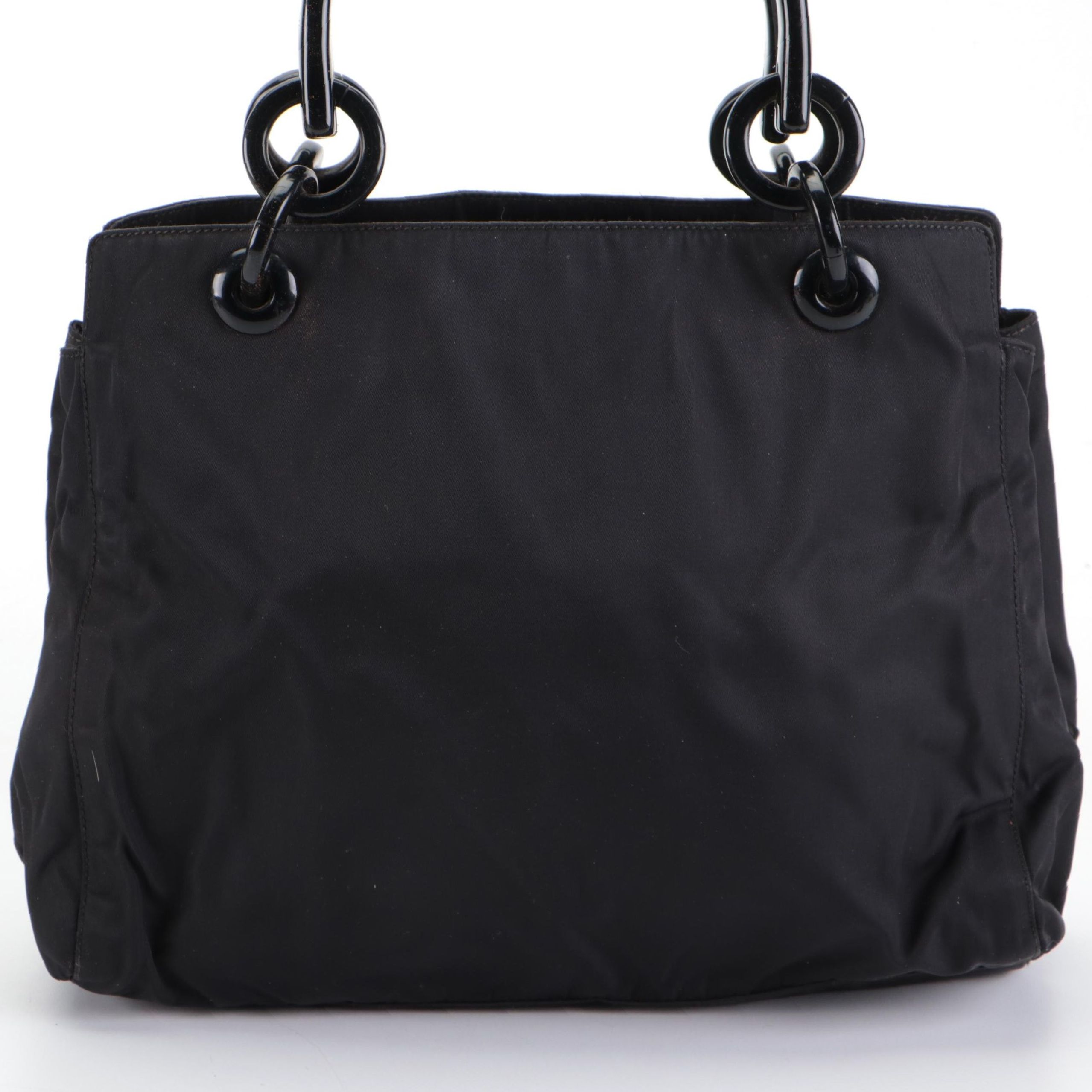 Prada Handbag in Black Tessuto Nylon with Acrylic Handles