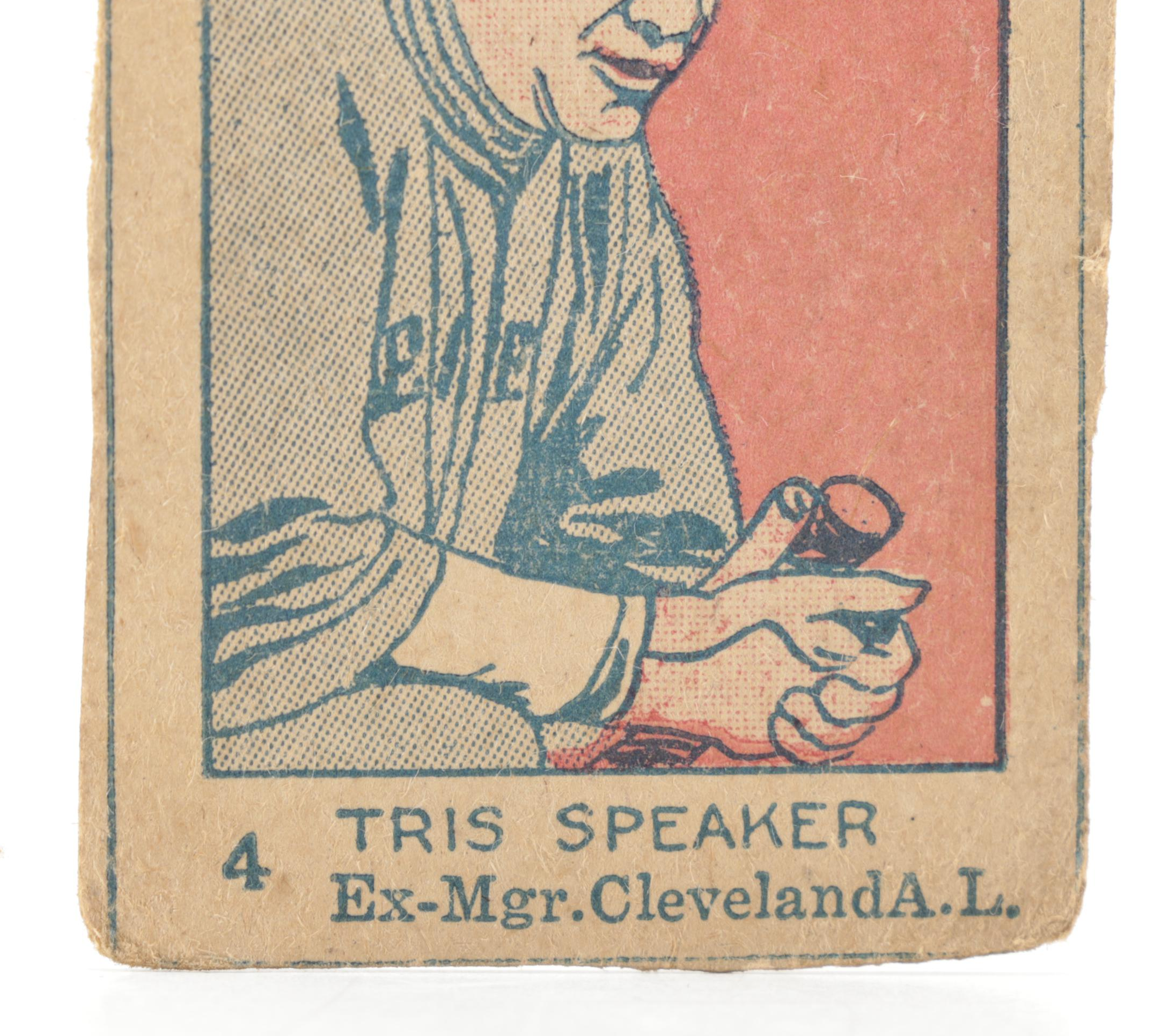 1926 W512 Tris Speaker #4 Ex-Mgr. Cleveland A.L. Hand Cut Baseball Strip Card